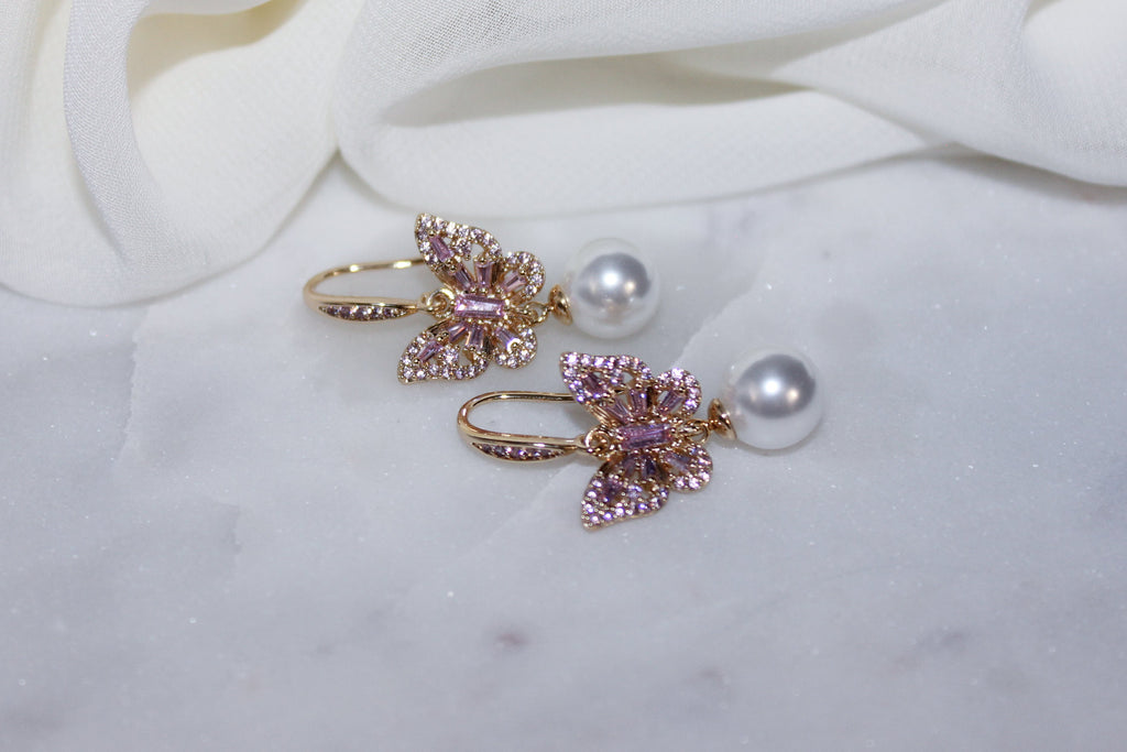 Butterfly Pearl Earrings