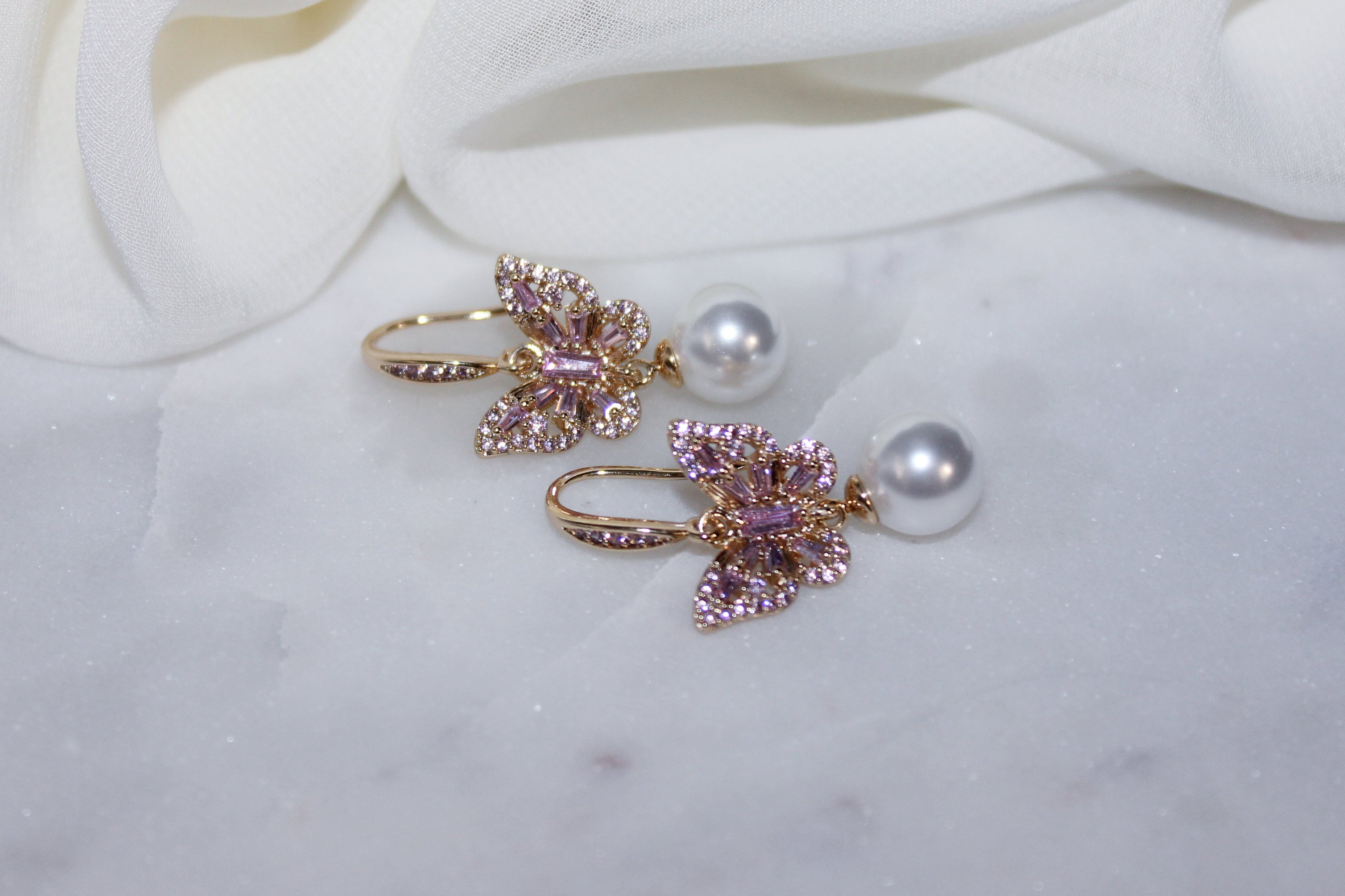 Butterfly Pearl Earrings