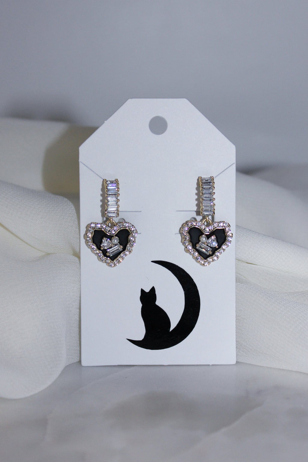 Black Heart Earrings