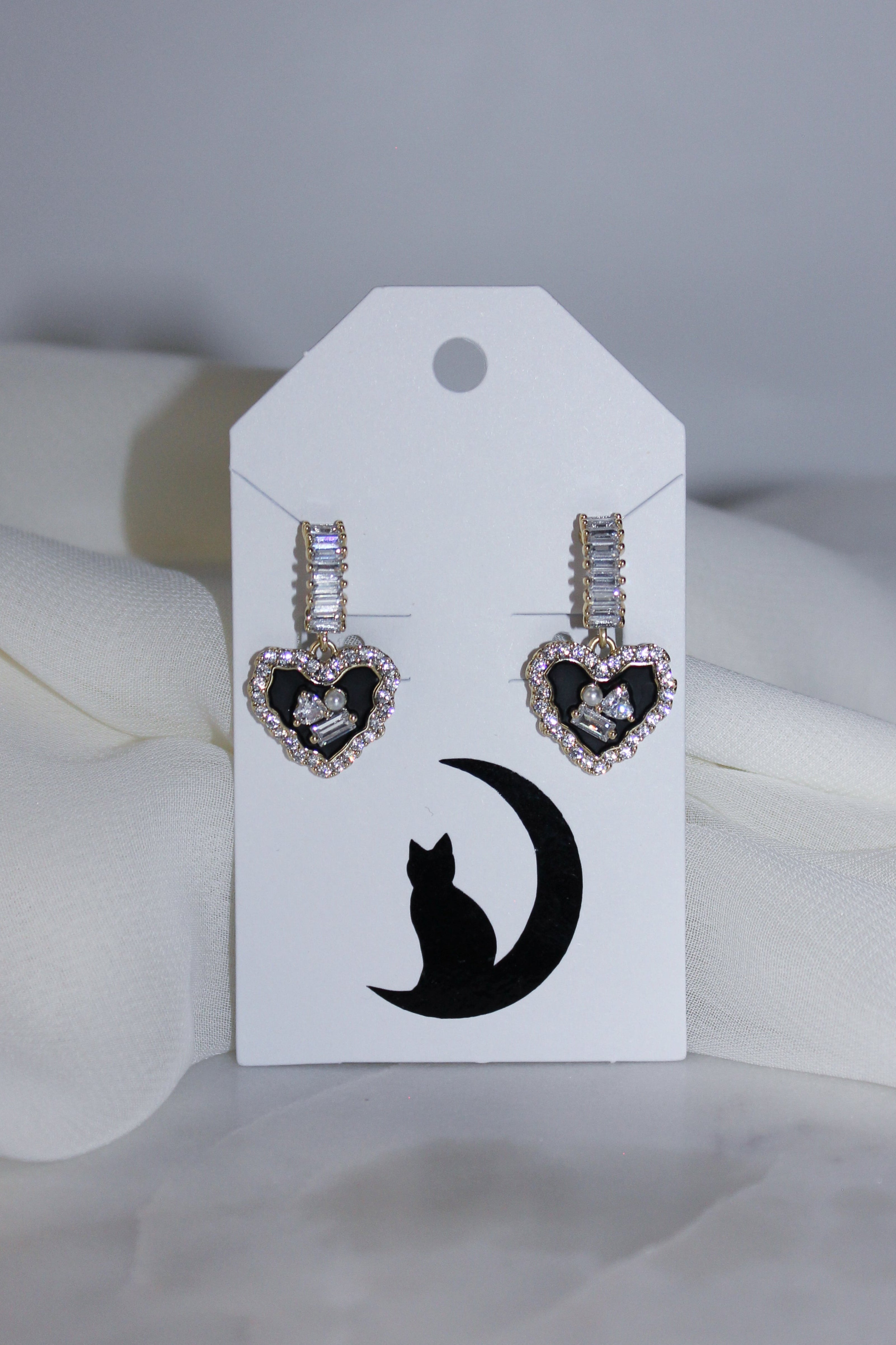 Black Heart Earrings