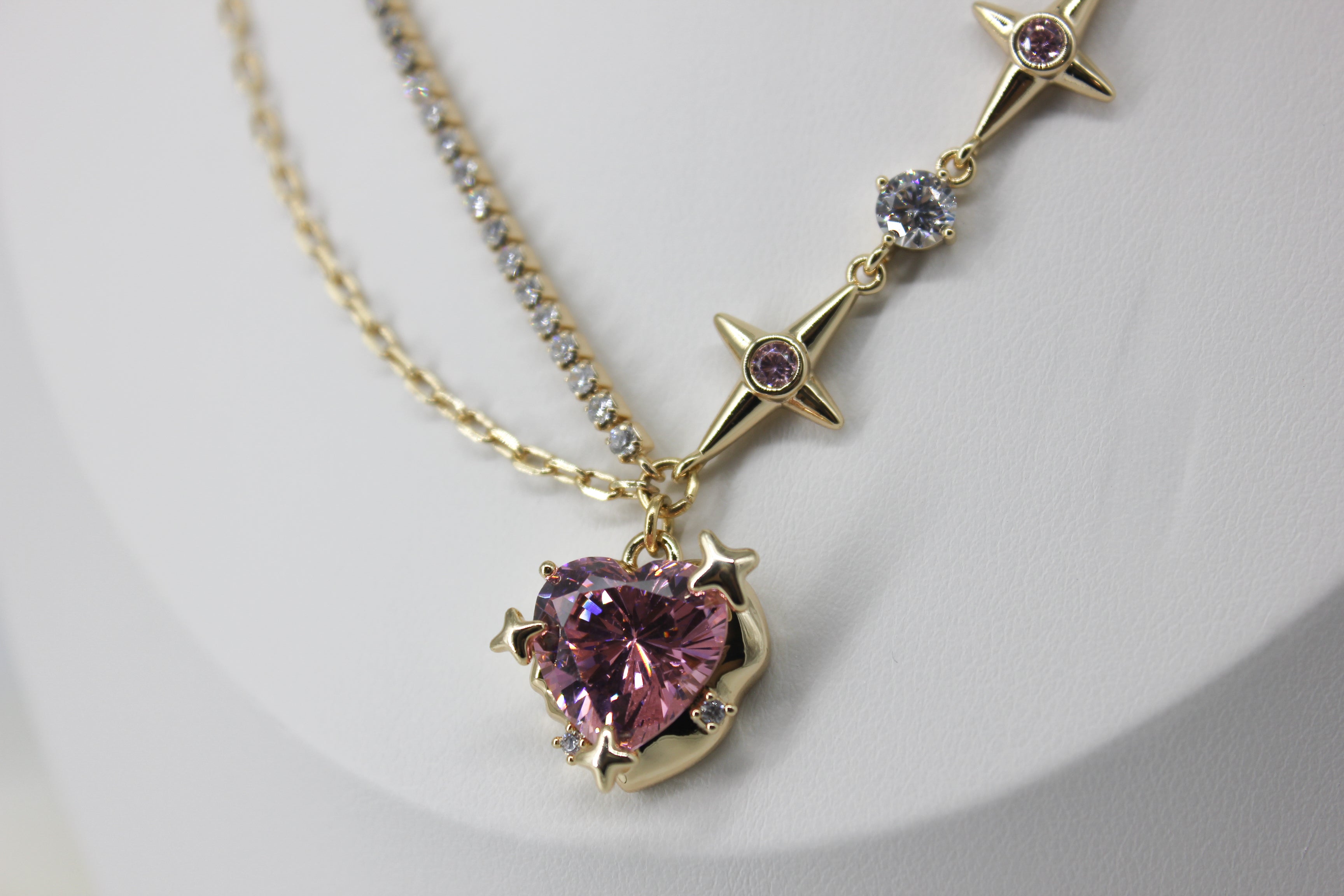Pink Fairy Heart Necklace