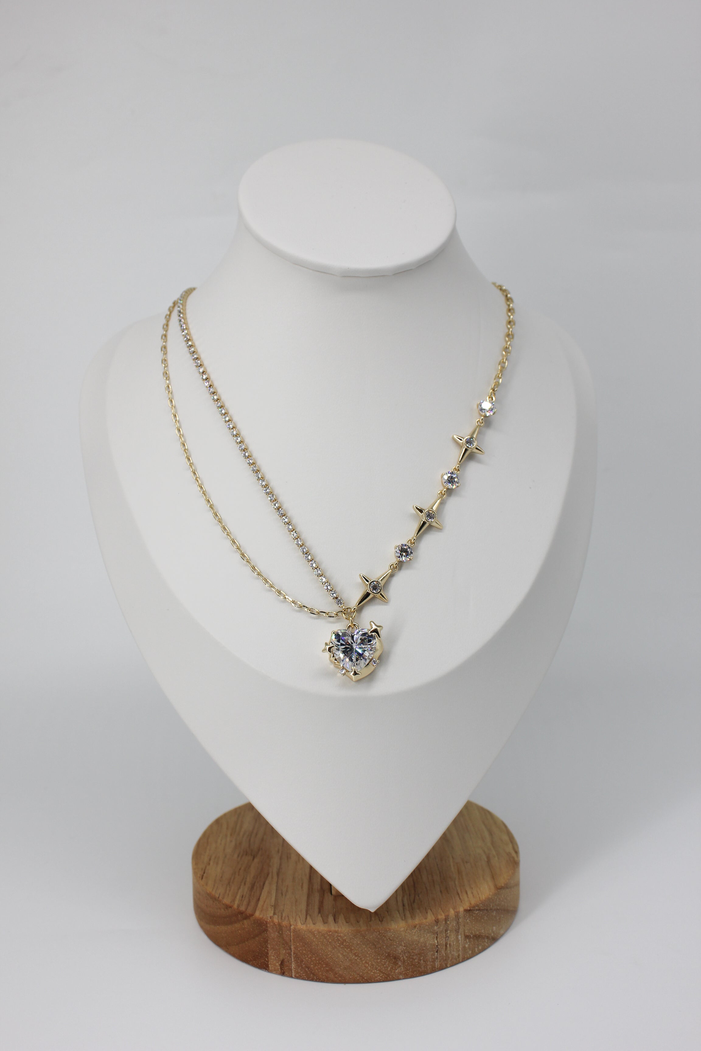 Clear Fairy Heart Necklace
