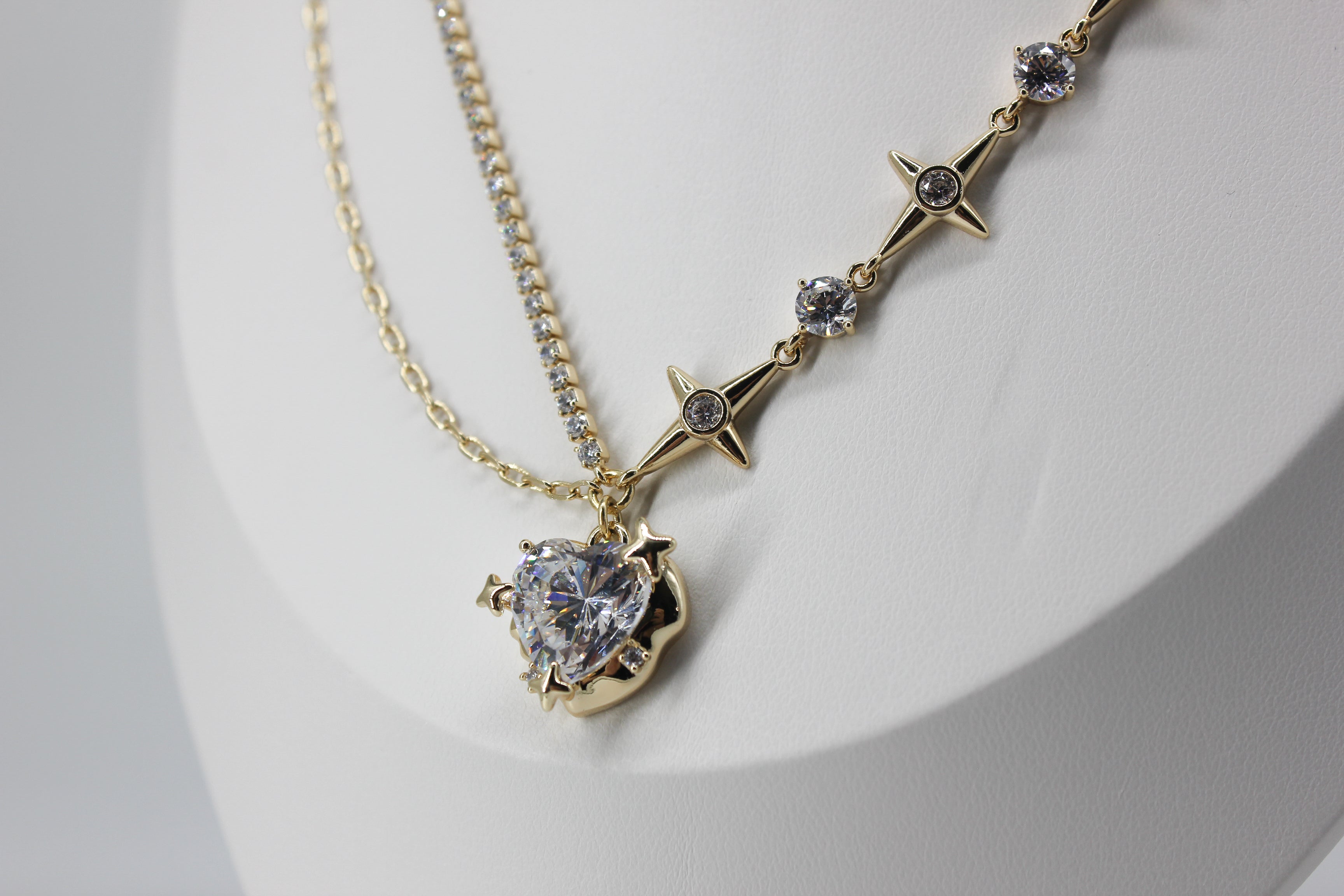 Clear Fairy Heart Necklace