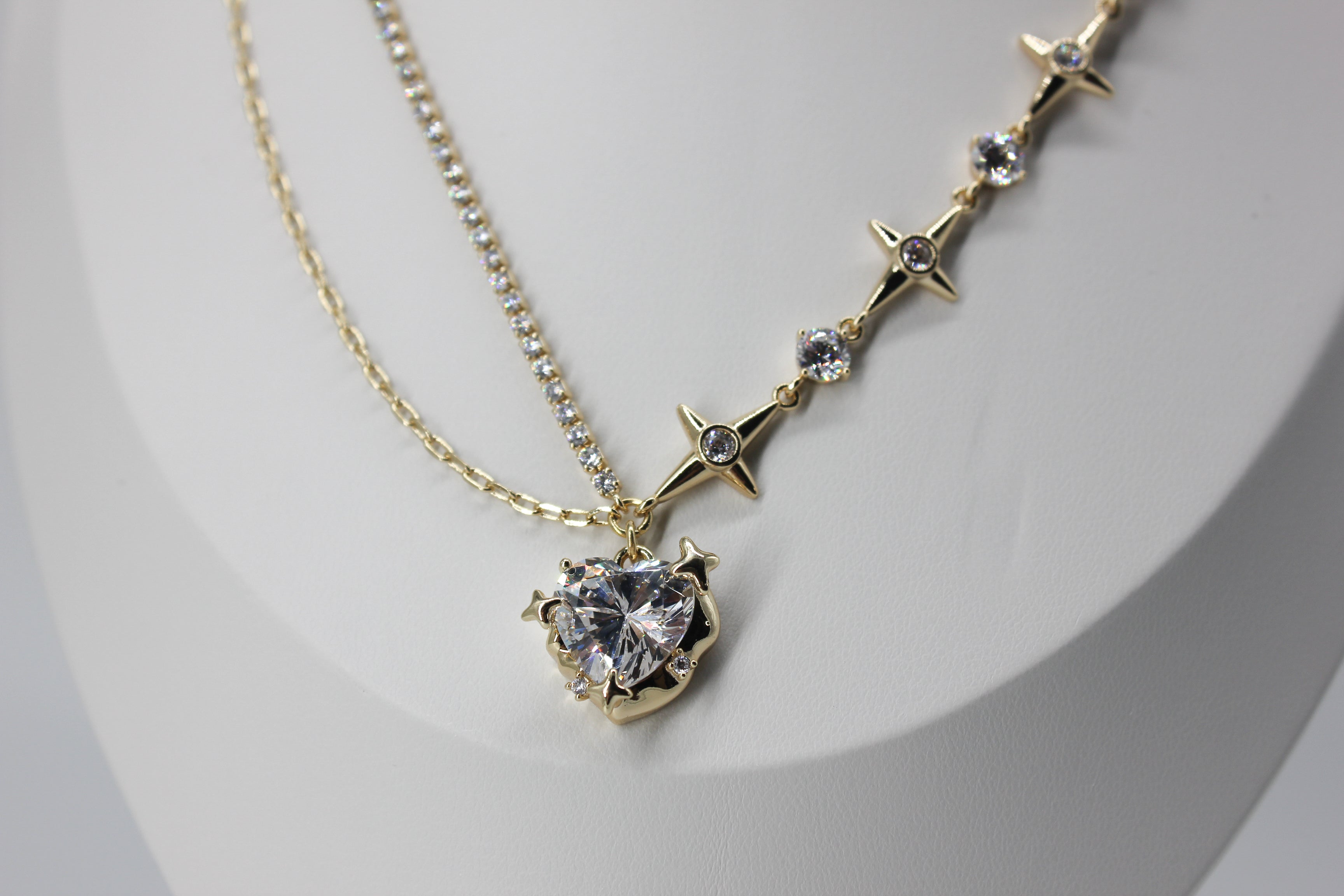 Clear Fairy Heart Necklace