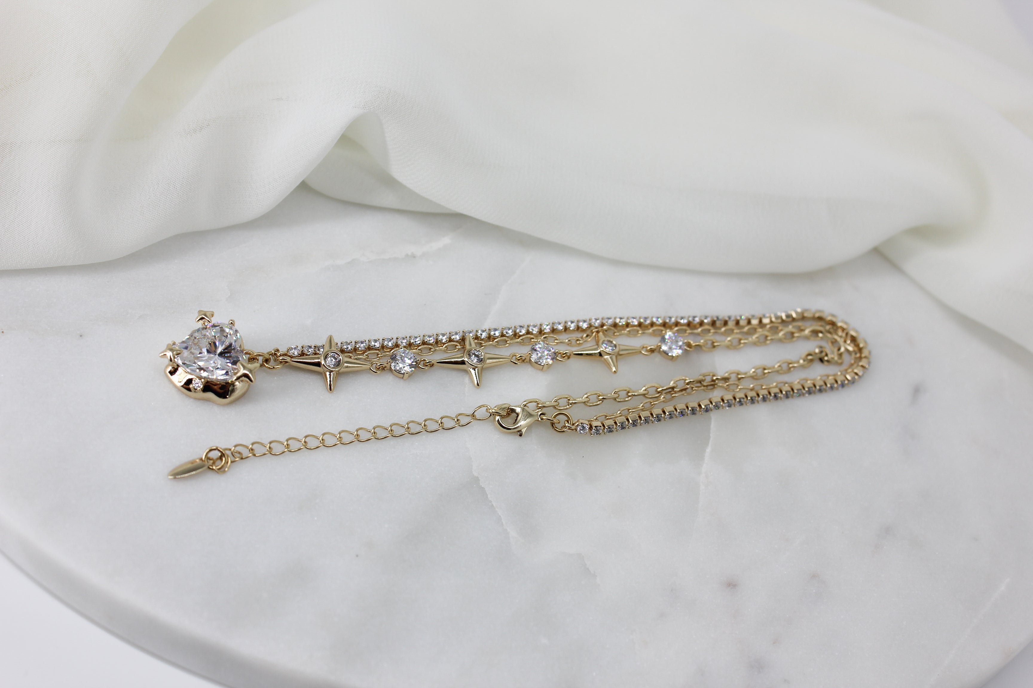 Clear Fairy Heart Necklace