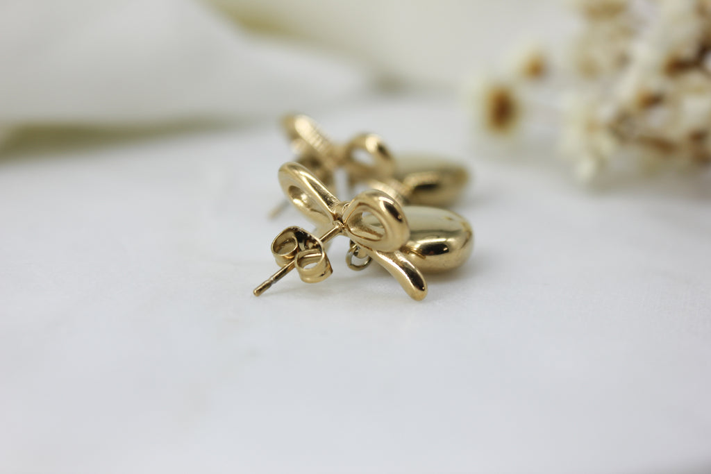 Stainless Steel Heart Dangle Earrings
