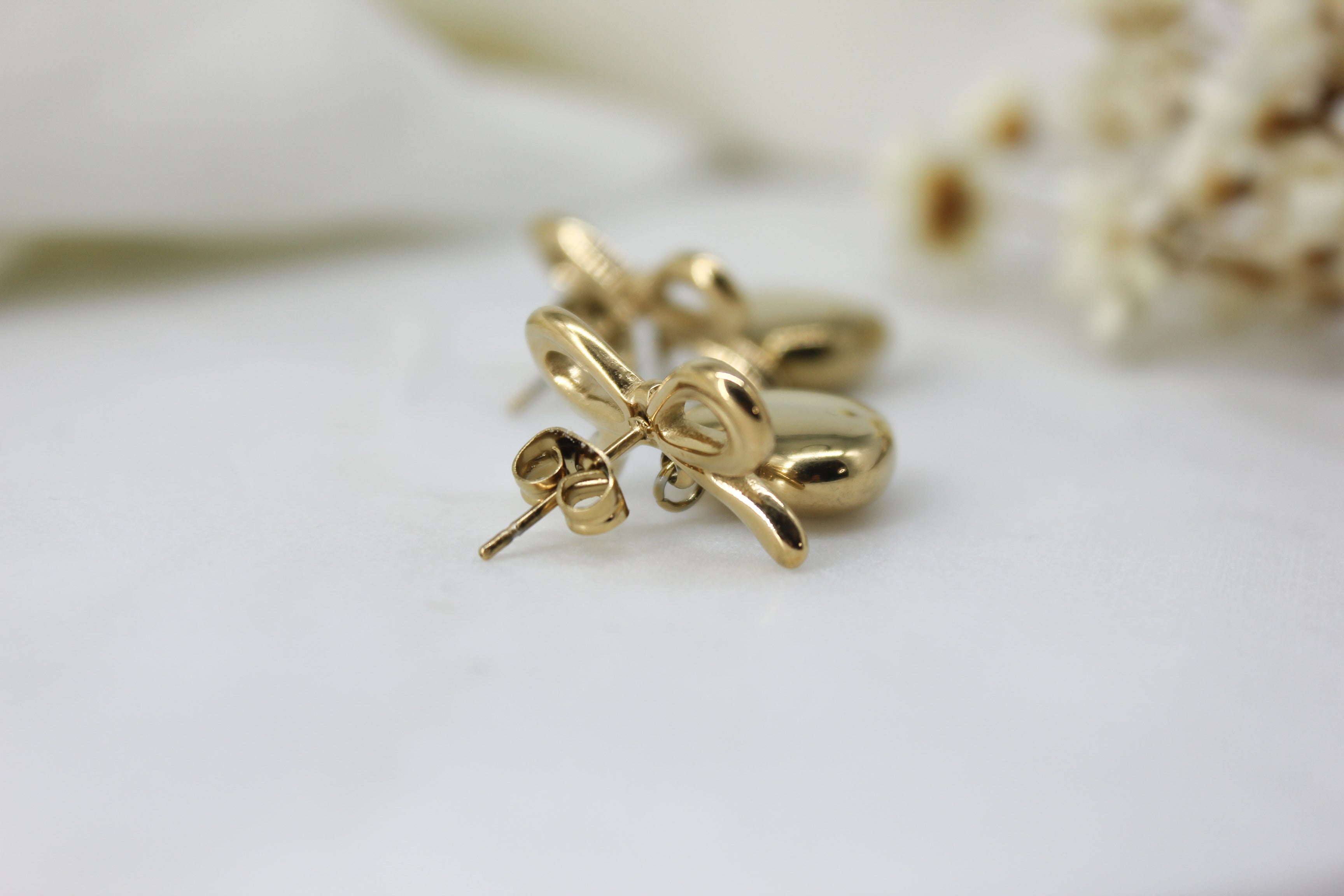 Stainless Steel Heart Dangle Earrings