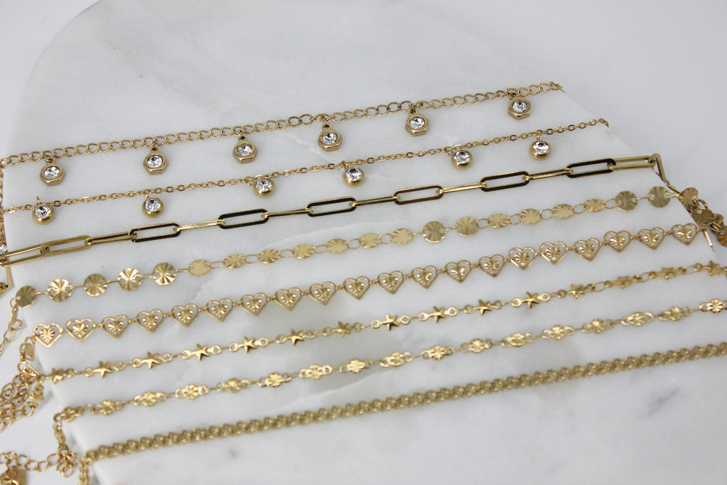 Hexagon Charm Anklet