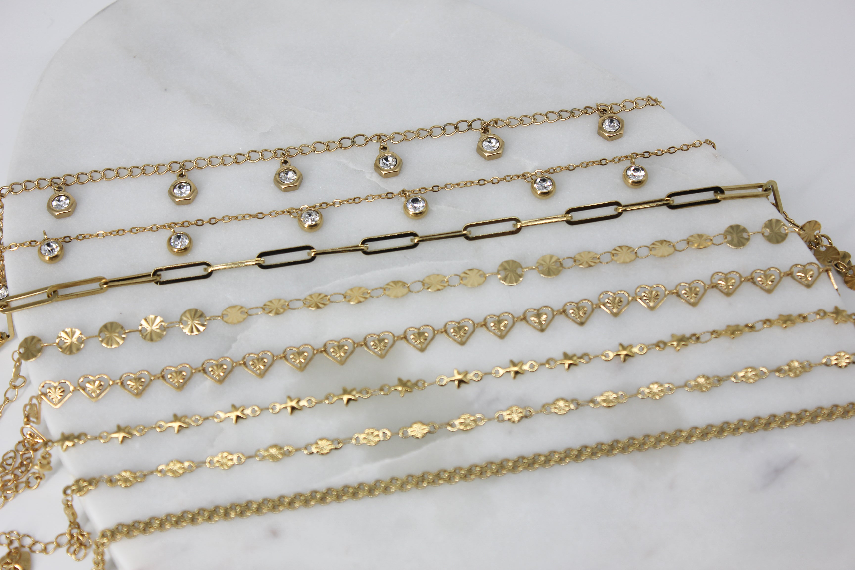 Hexagon Charm Anklet
