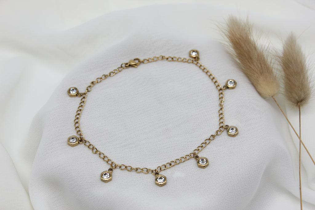 Hexagon Charm Anklet