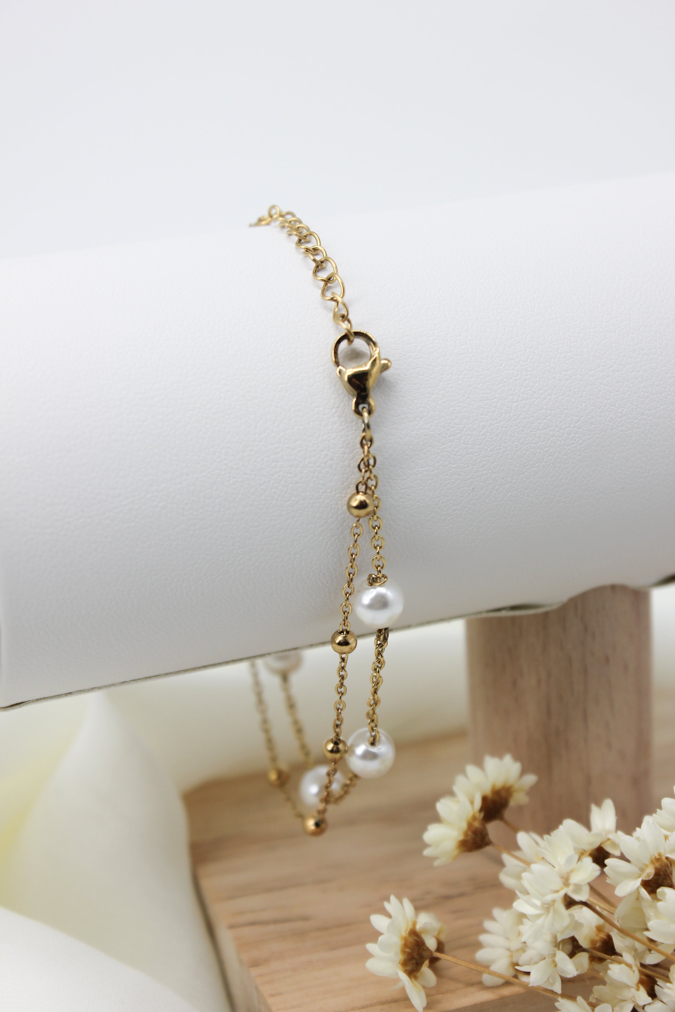 Double Chain Pearl Bracelet