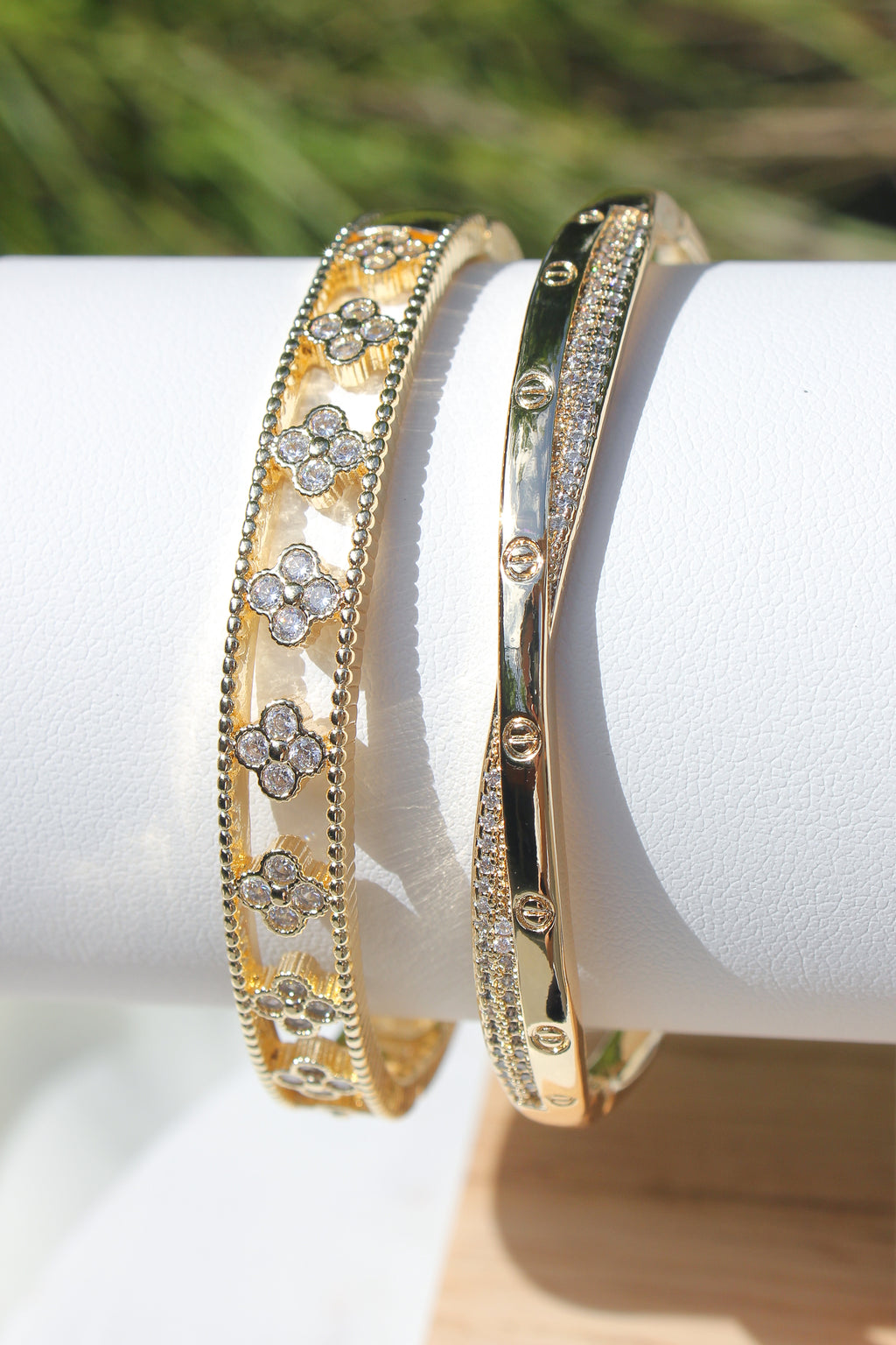 Pave Twist Clasp Bangle