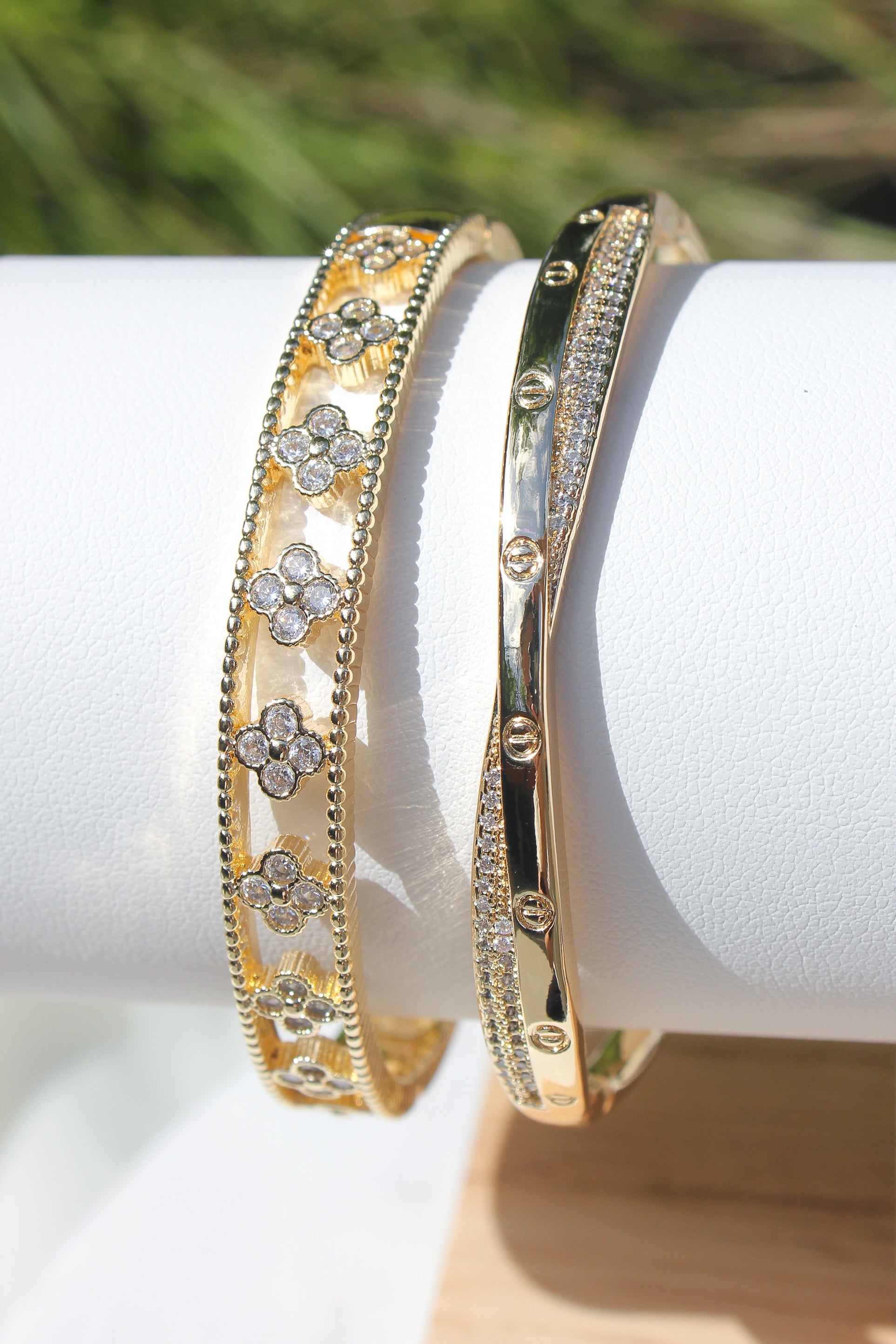 Pave Twist Clasp Bangle