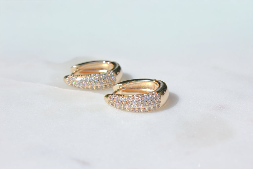 Pave Oval Earrings