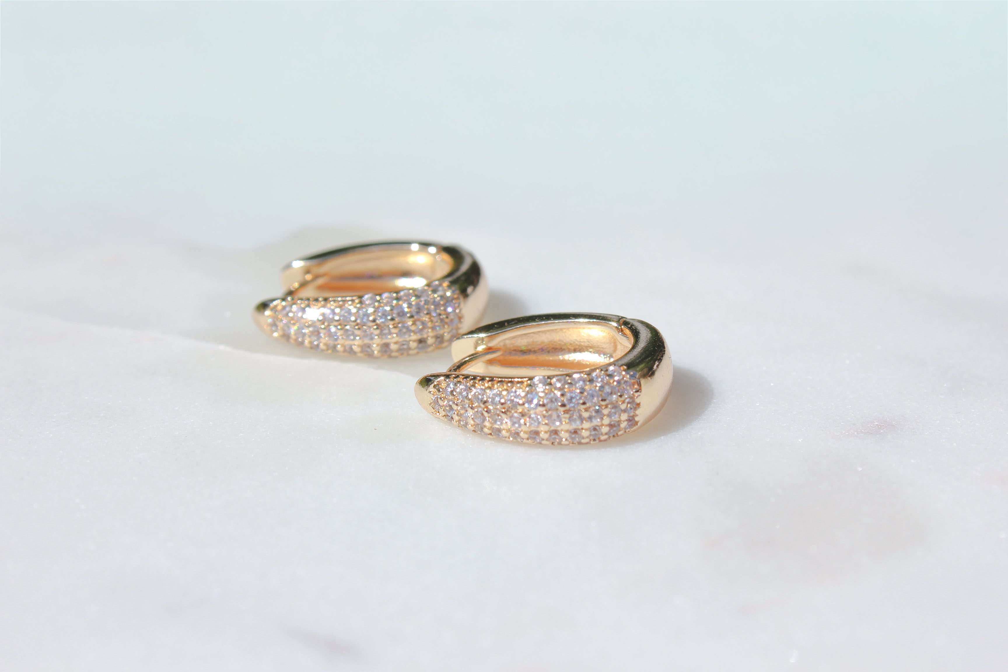 Pave Oval Earrings