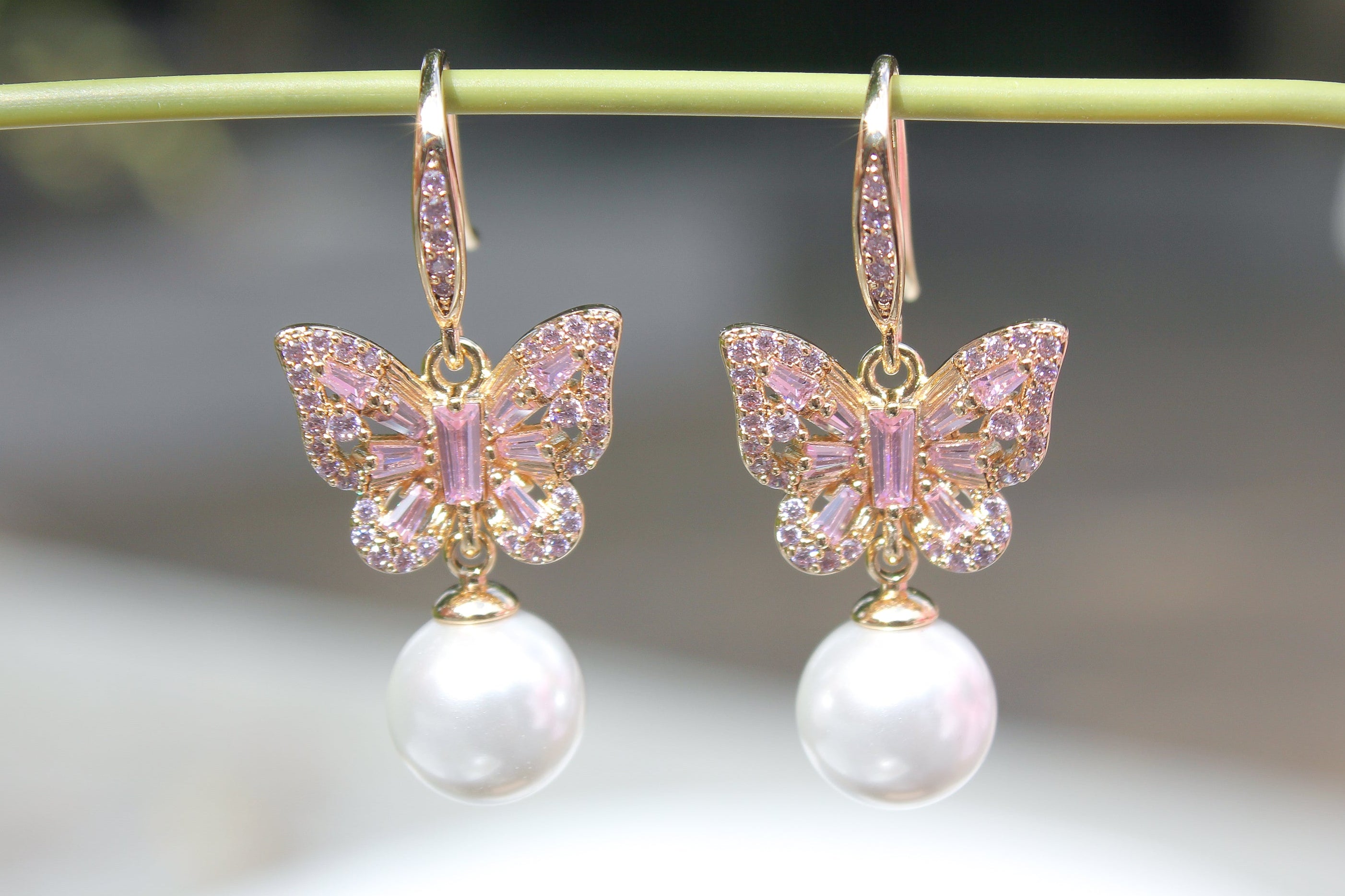 Butterfly Pearl Earrings