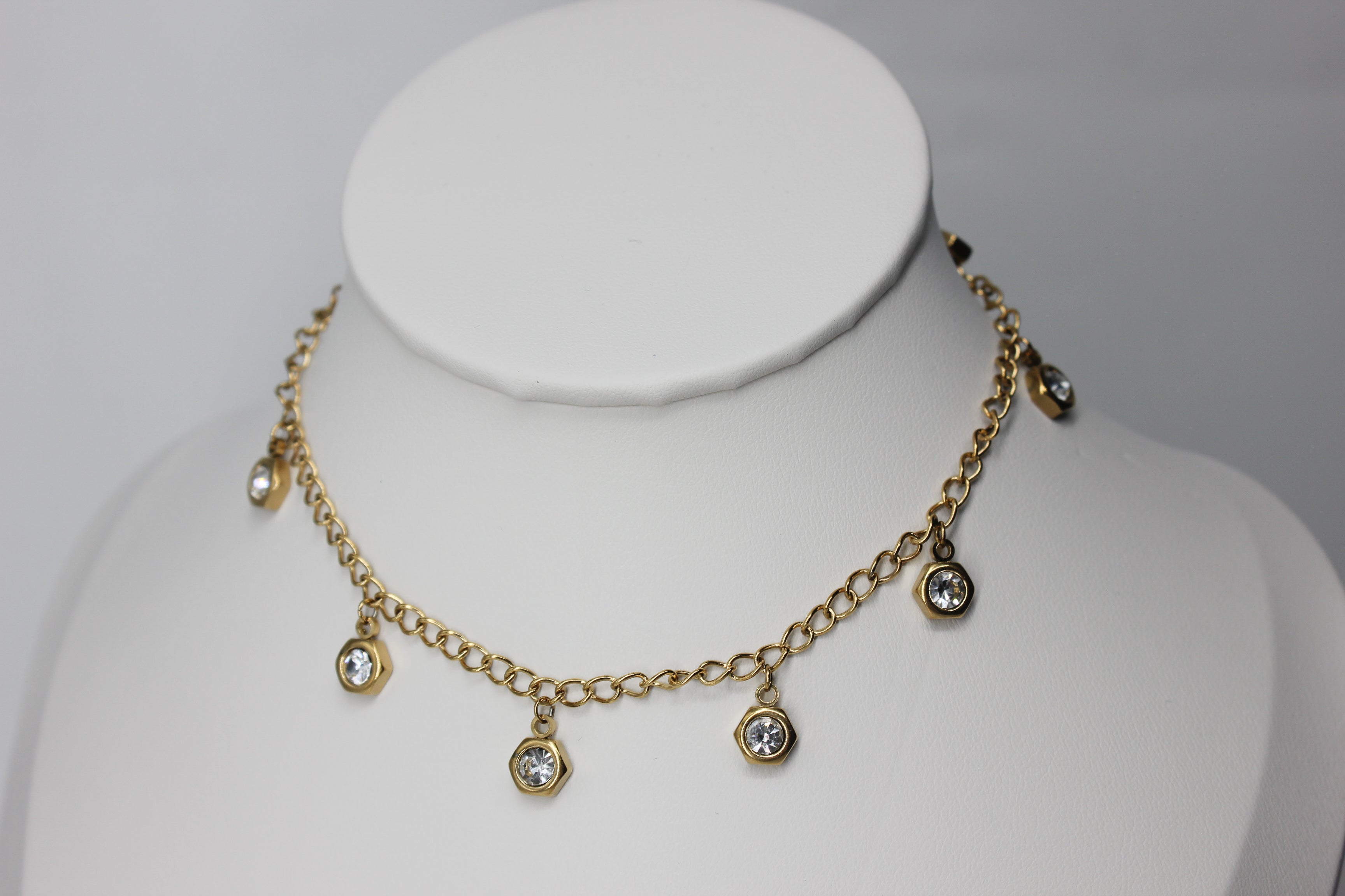 Hexagon Charm Anklet