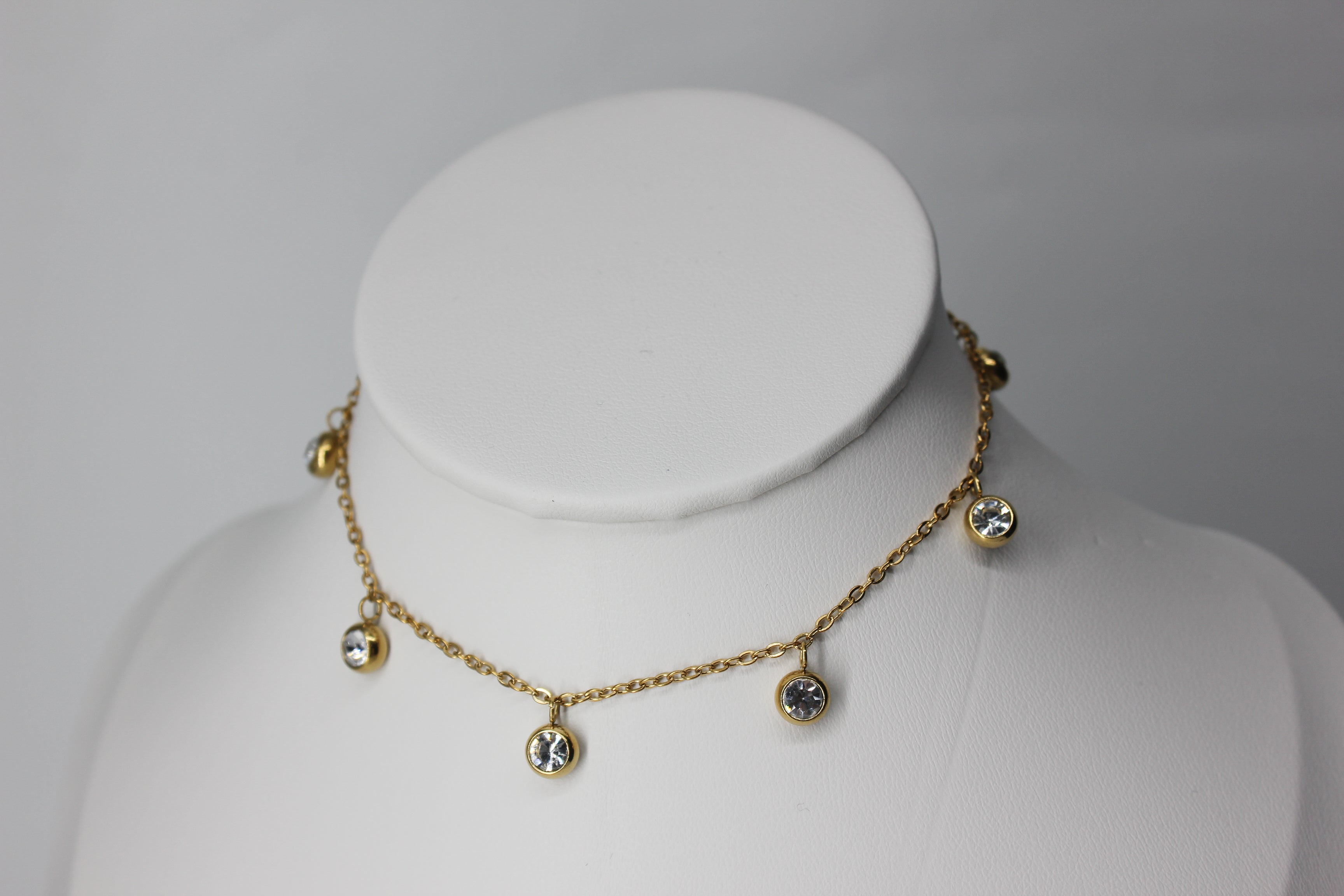 Dainty Crystal Drop Anklet
