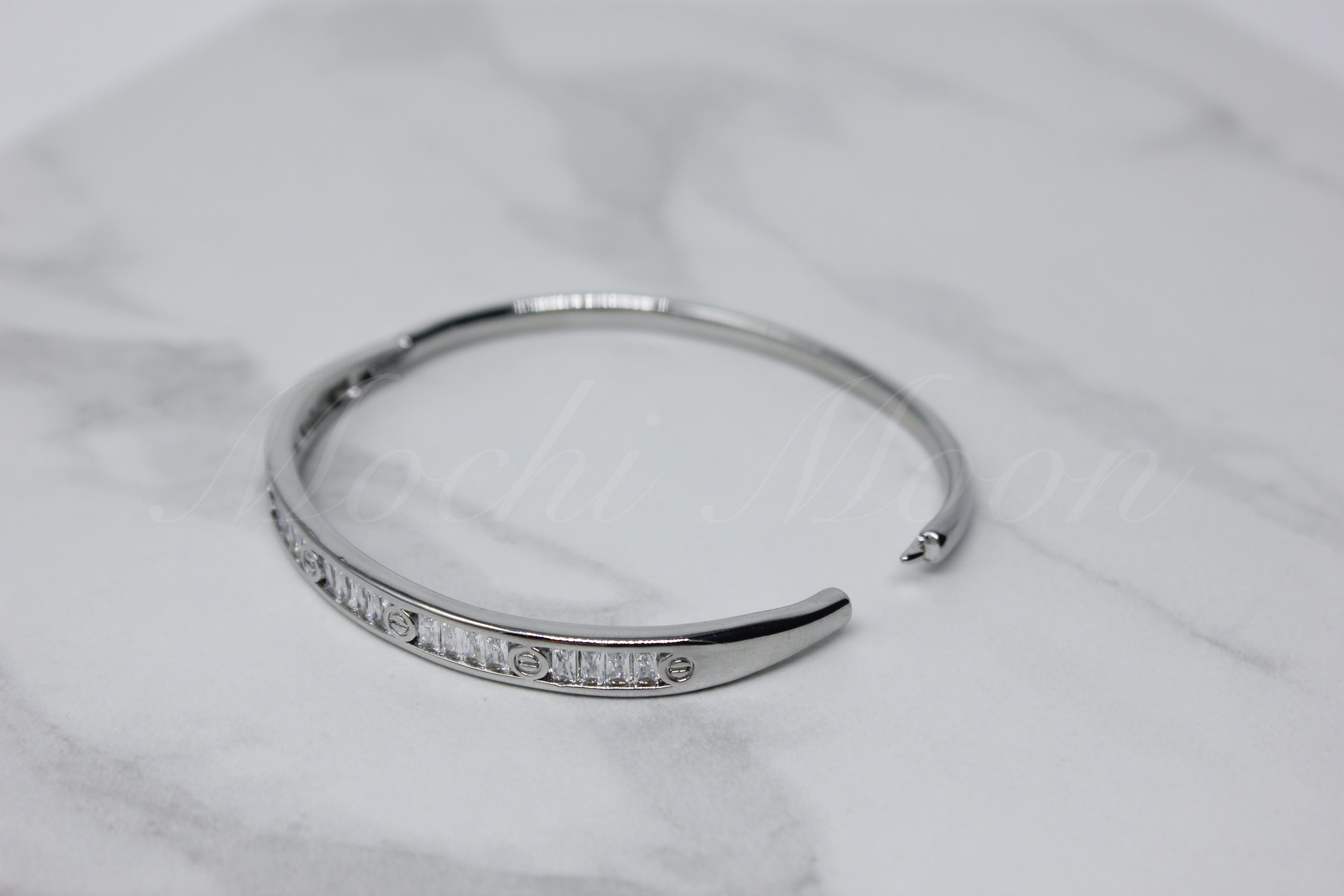 Silver CZ Bangle