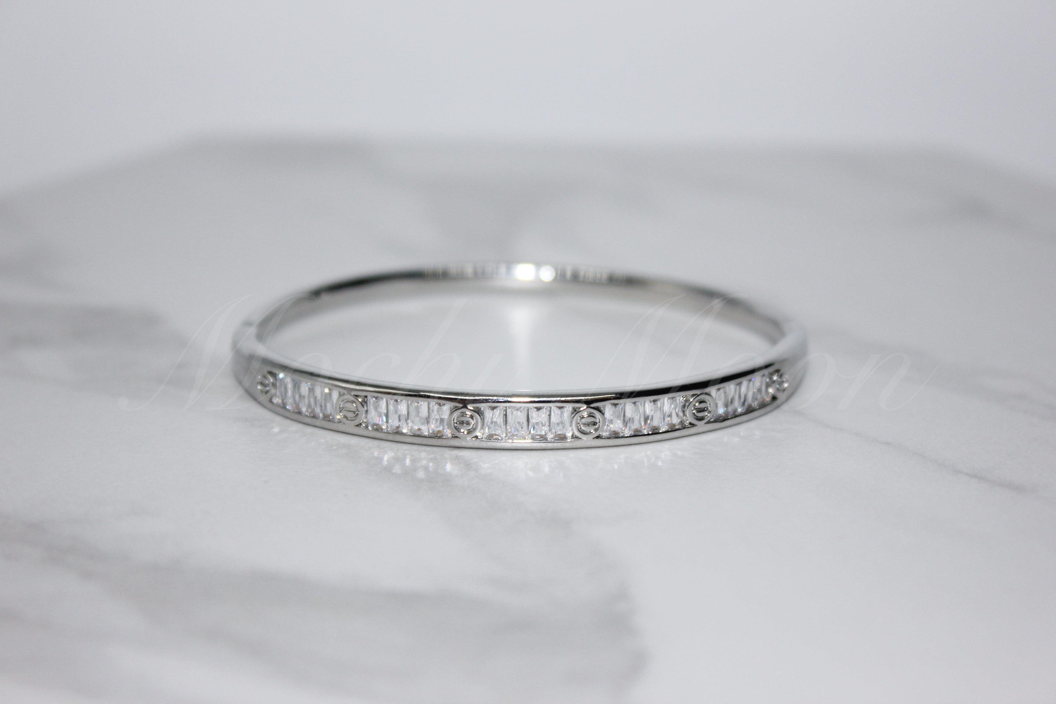 Silver CZ Bangle