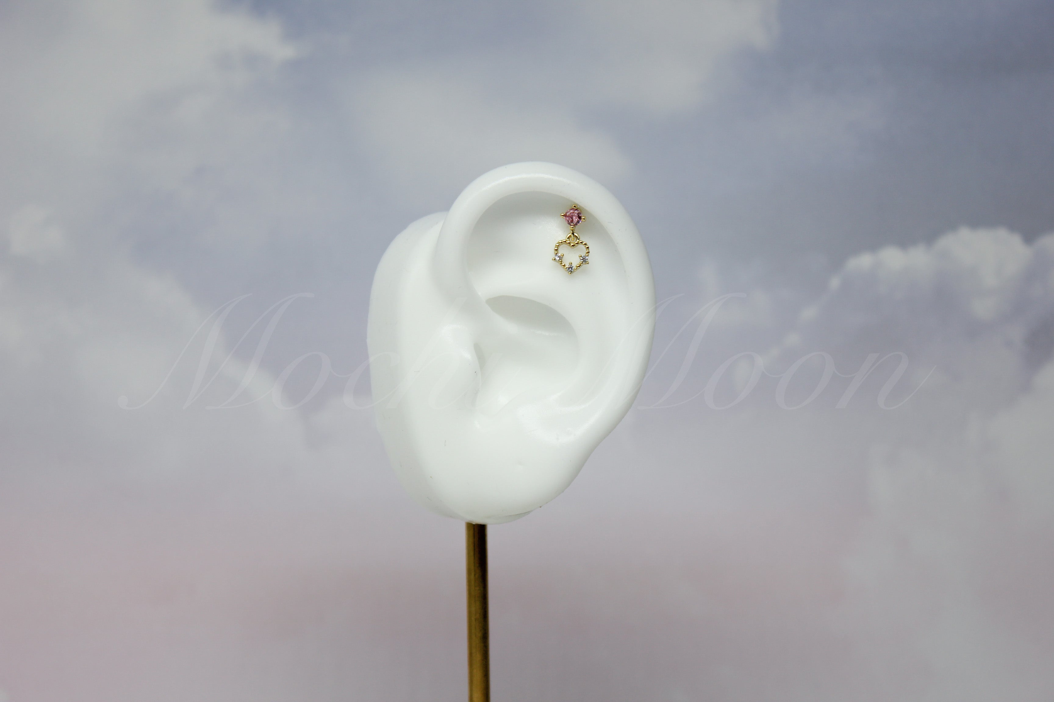 Pink Heart Drop Piercing