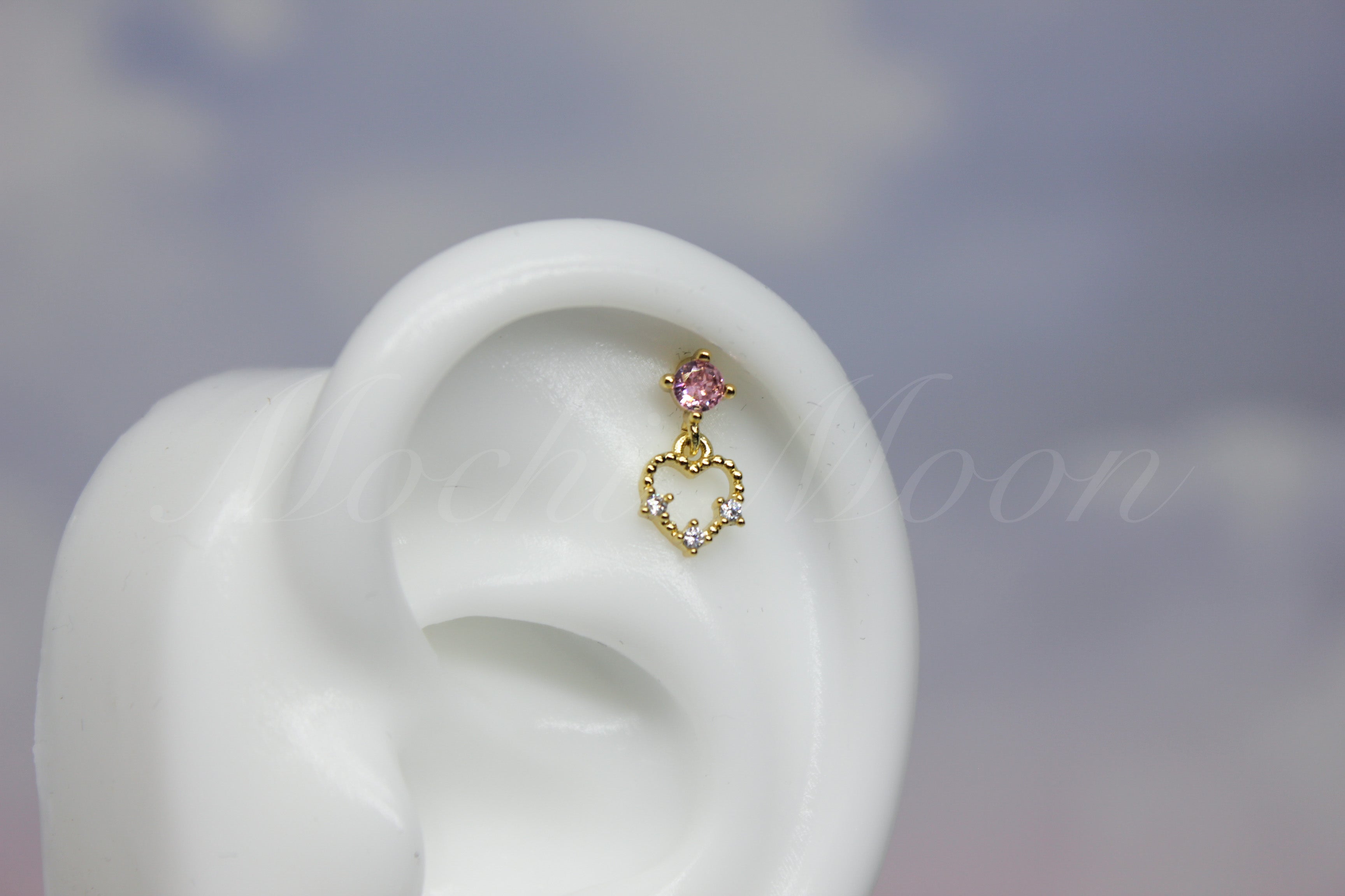 Pink Heart Drop Piercing