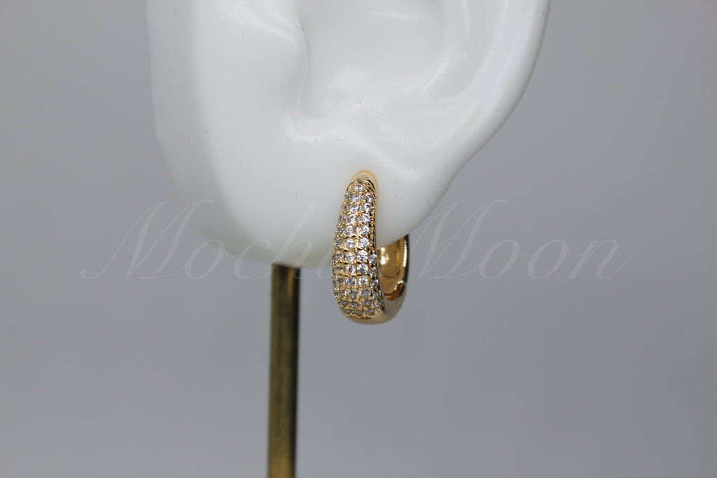 Pave Oval Earrings