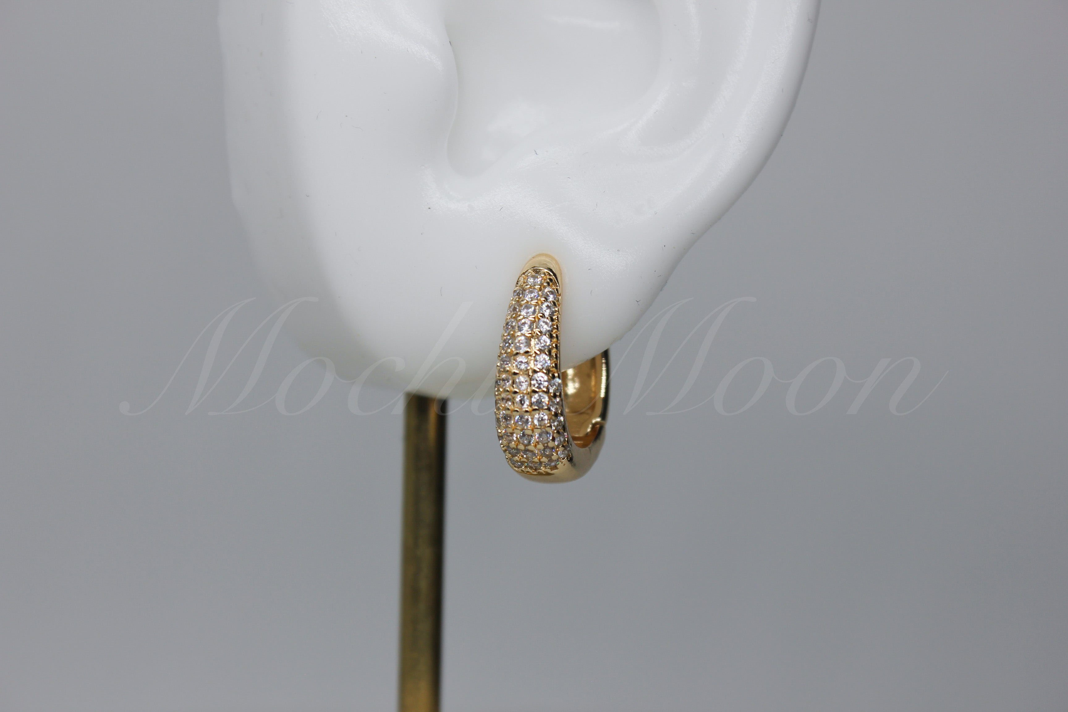 Pave Oval Earrings