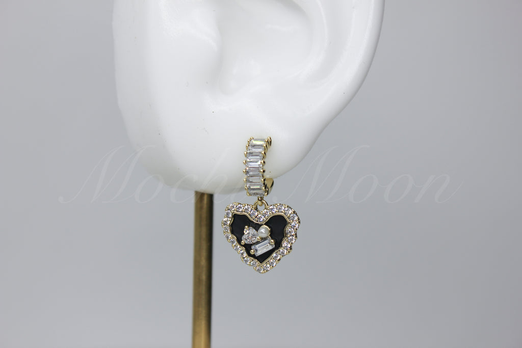 Black Heart Earrings