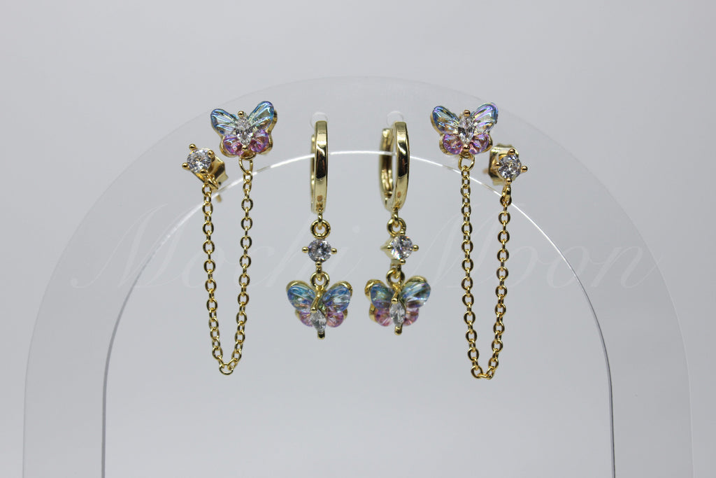 Pastel Butterfly Earring Set