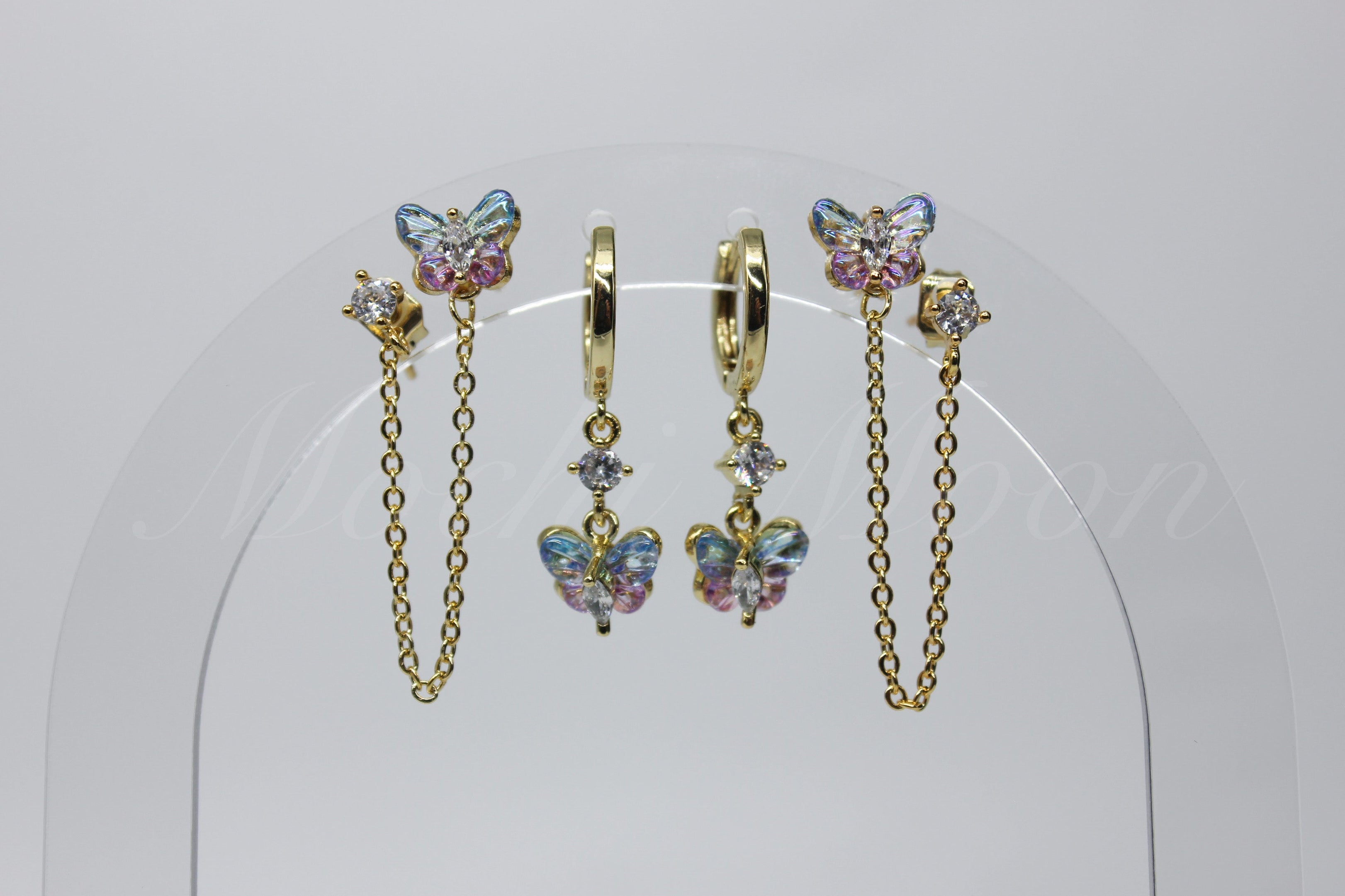 Pastel Butterfly Earring Set