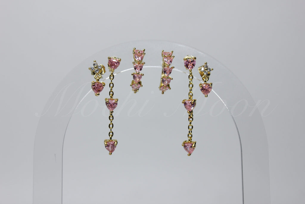 Blushing Hearts Earring Set