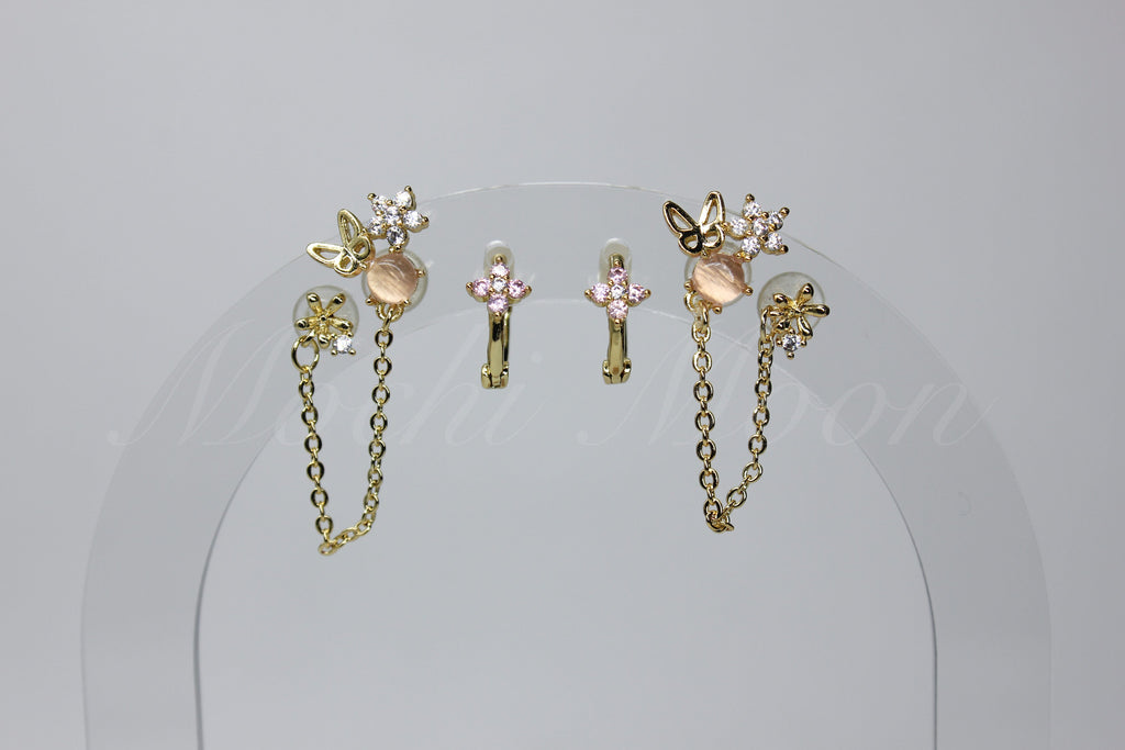 Blush Butterfly Earring Set