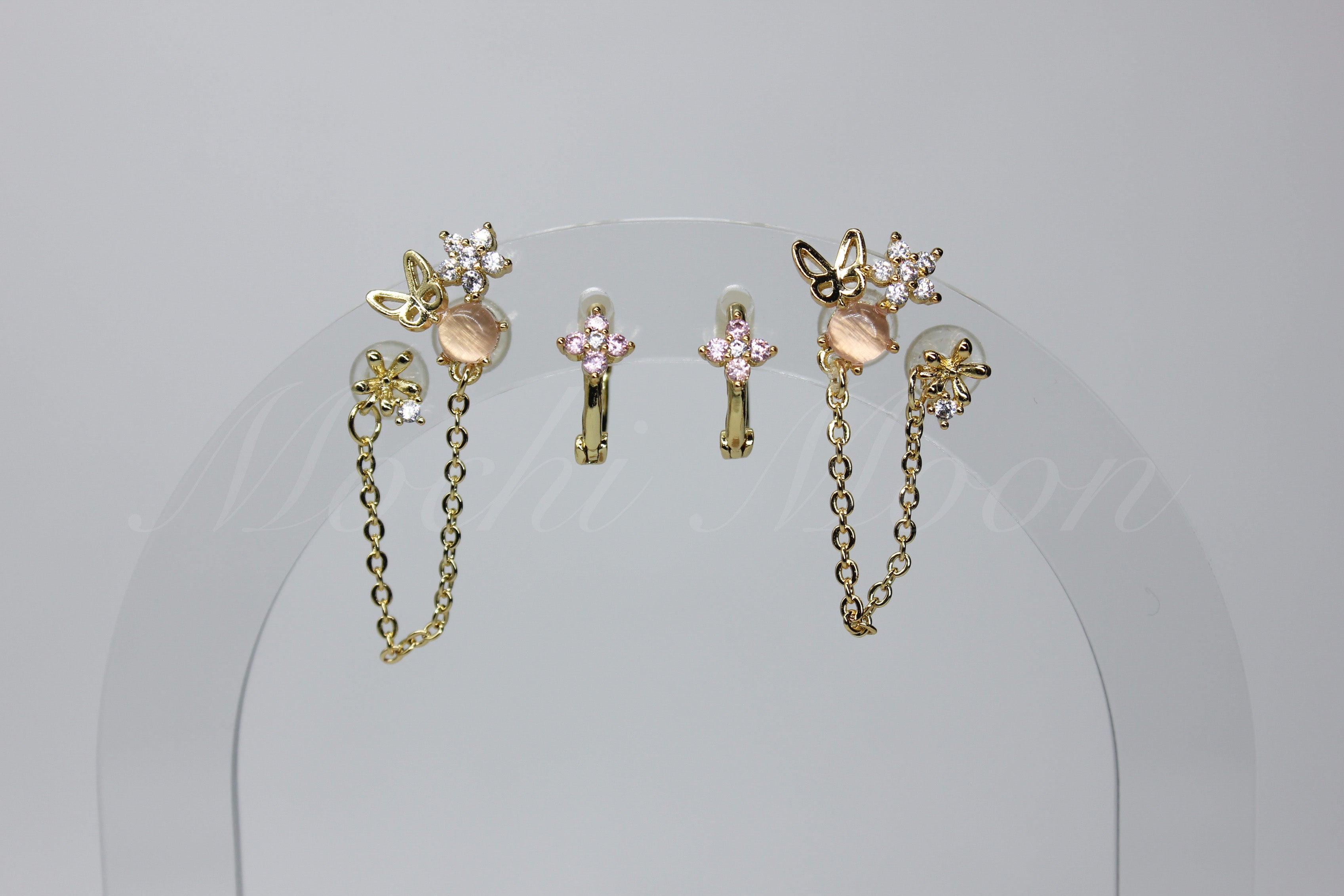 Blush Butterfly Earring Set