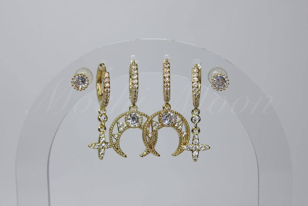 Crescent Glow Earring Set