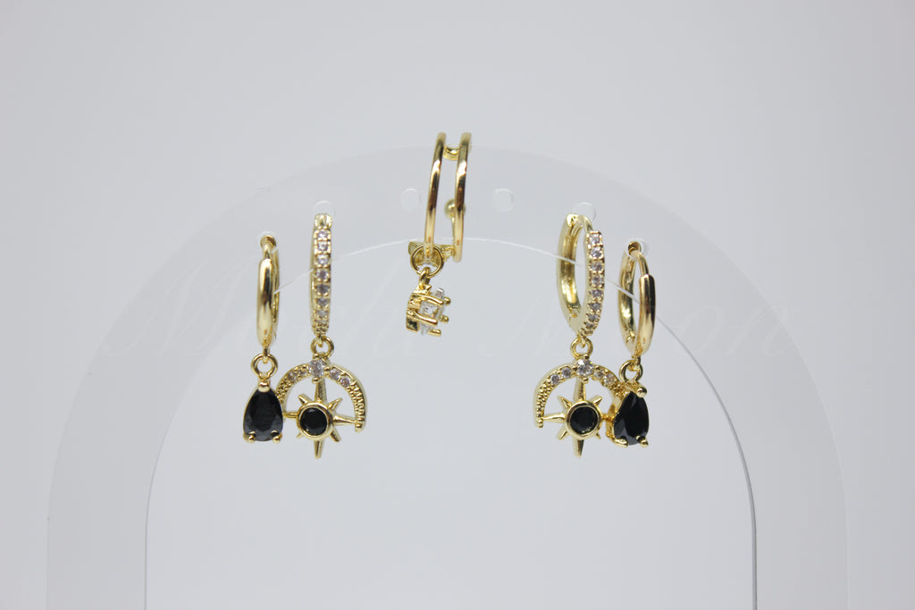 Black Celestial Earring Set