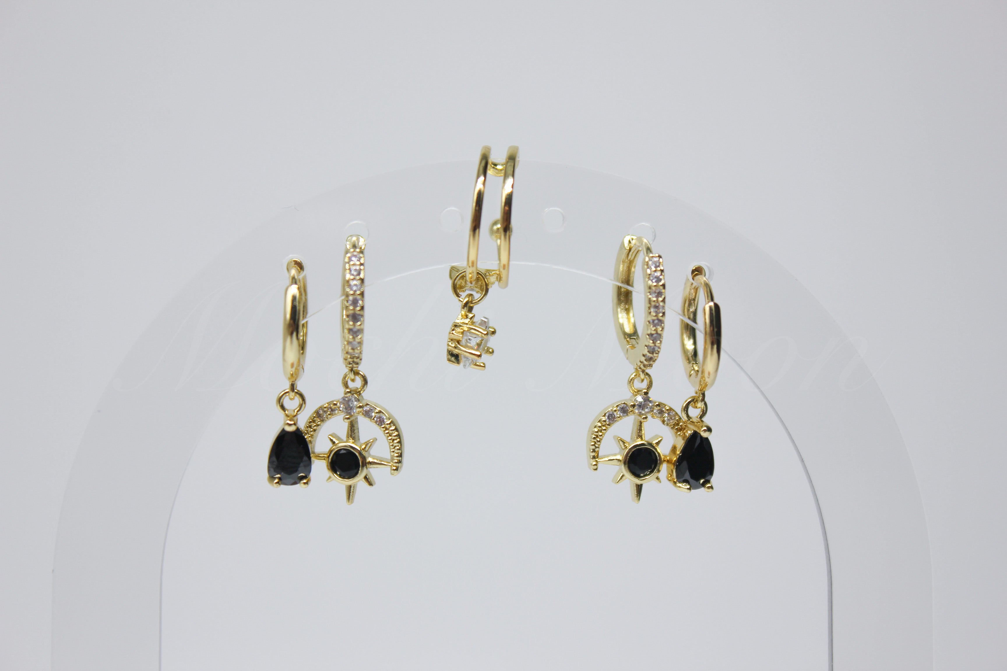 Black Celestial Earring Set