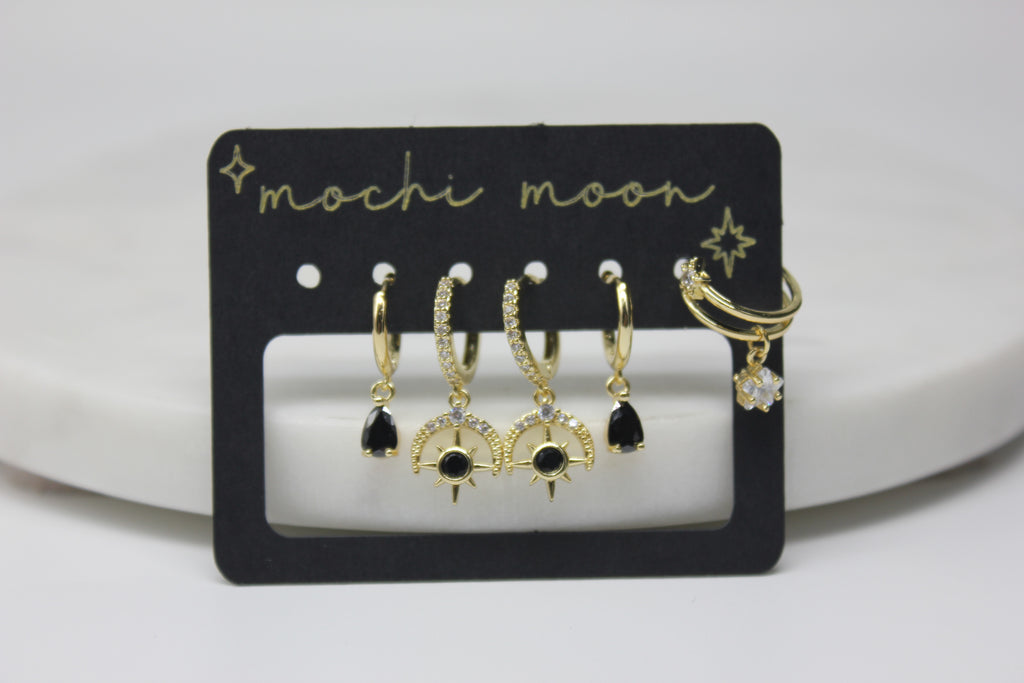 Black Celestial Earring Set