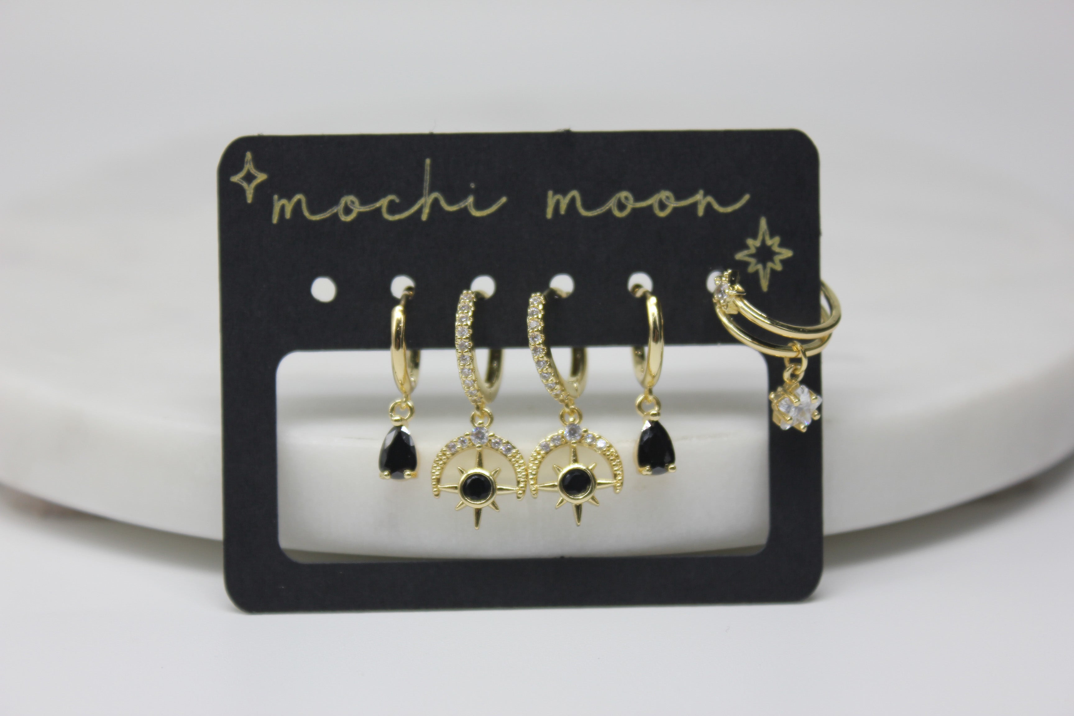 Black Celestial Earring Set