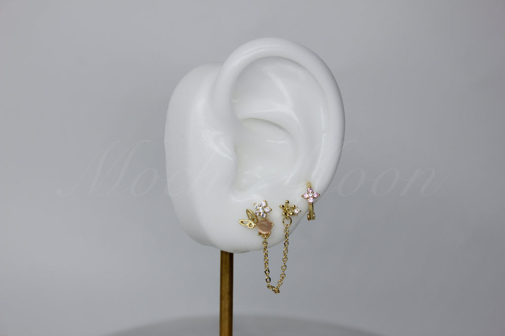Blush Butterfly Earring Set