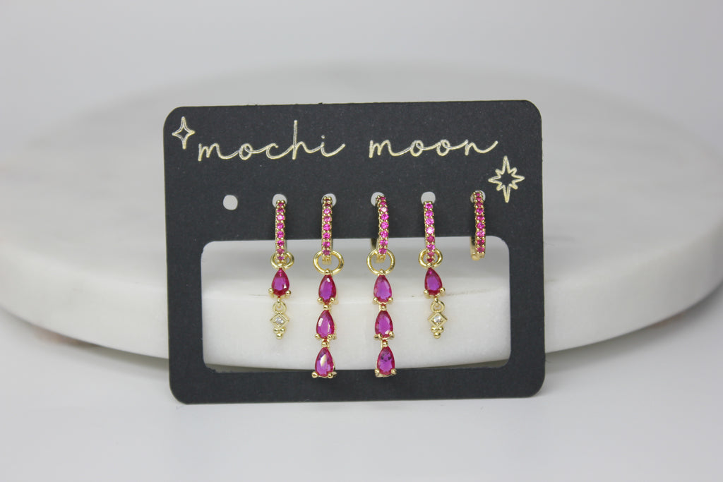 Rosé Cascade Earring Set