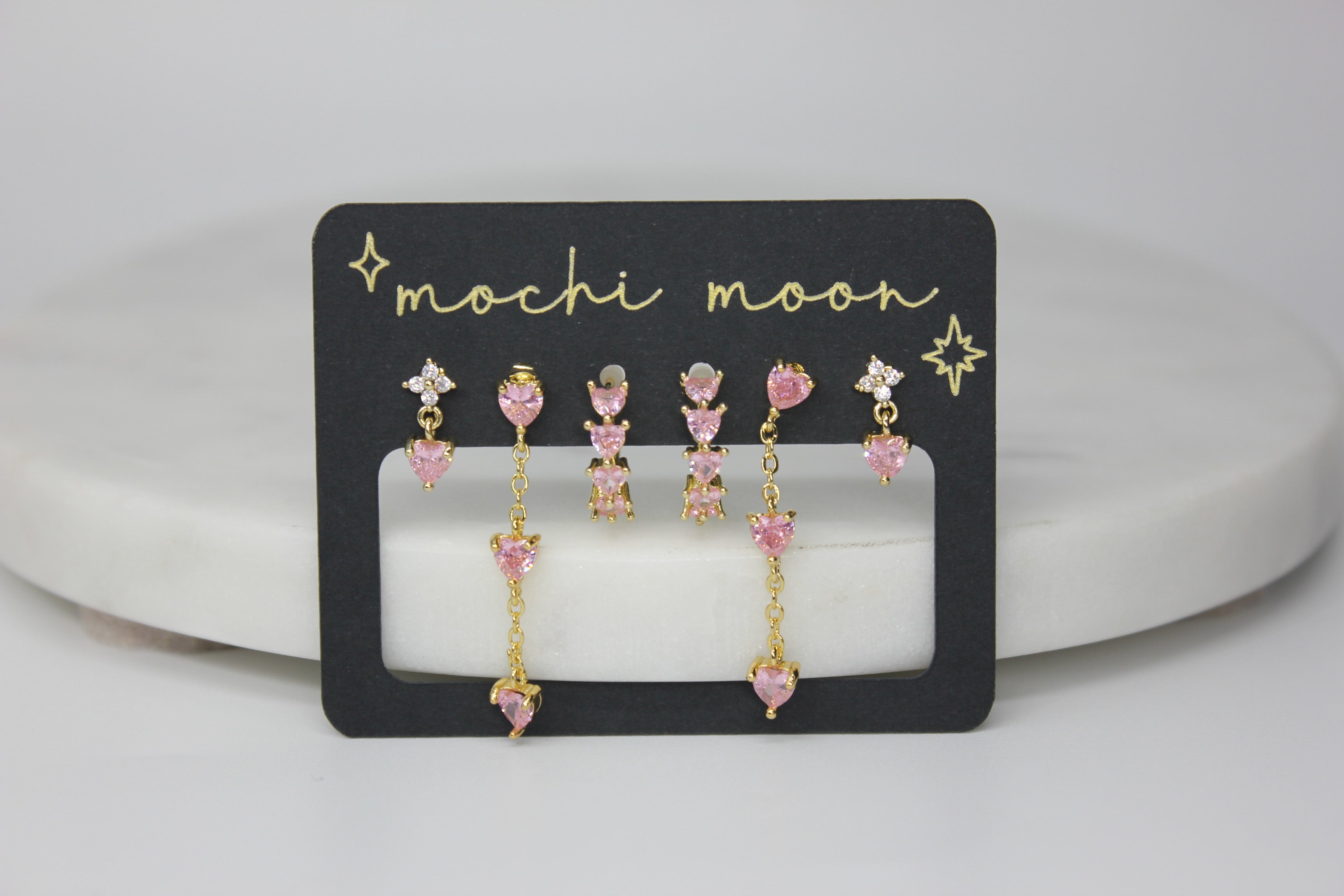 Blushing Hearts Earring Set
