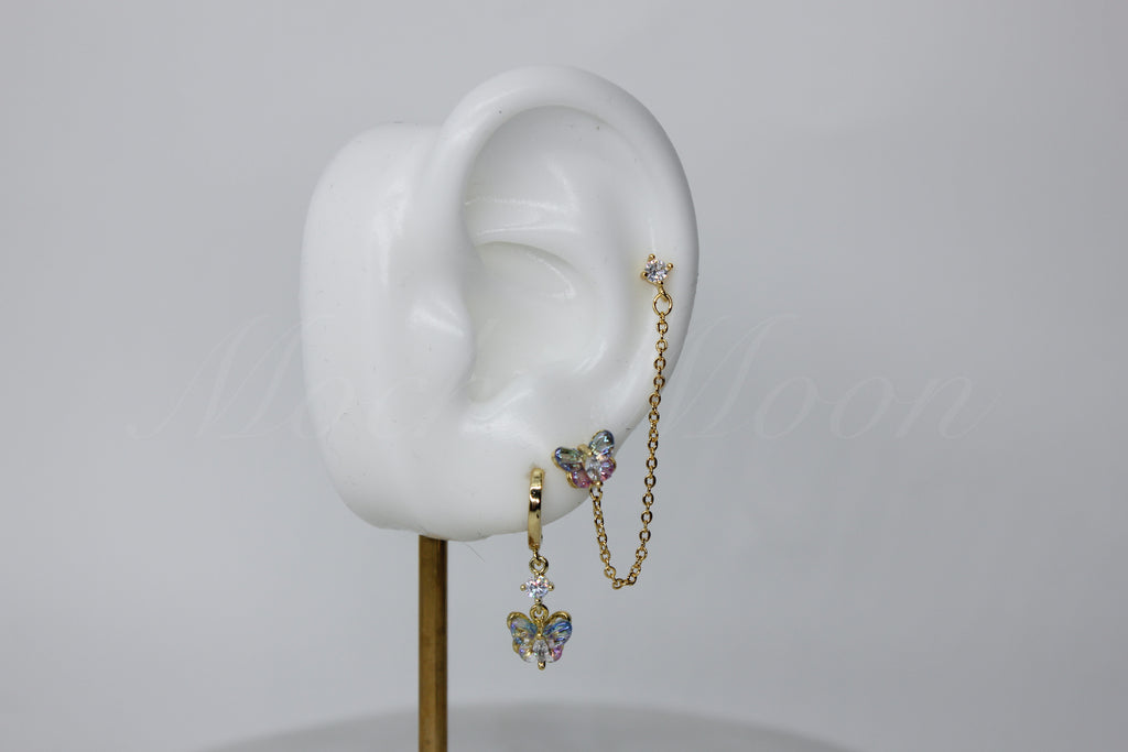 Pastel Butterfly Earring Set