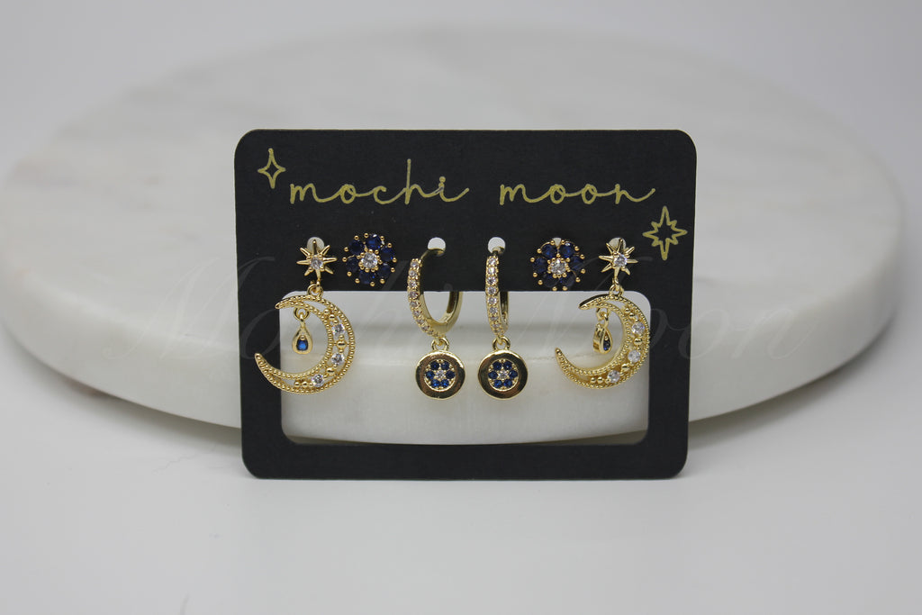 Blue Moon Earring Set