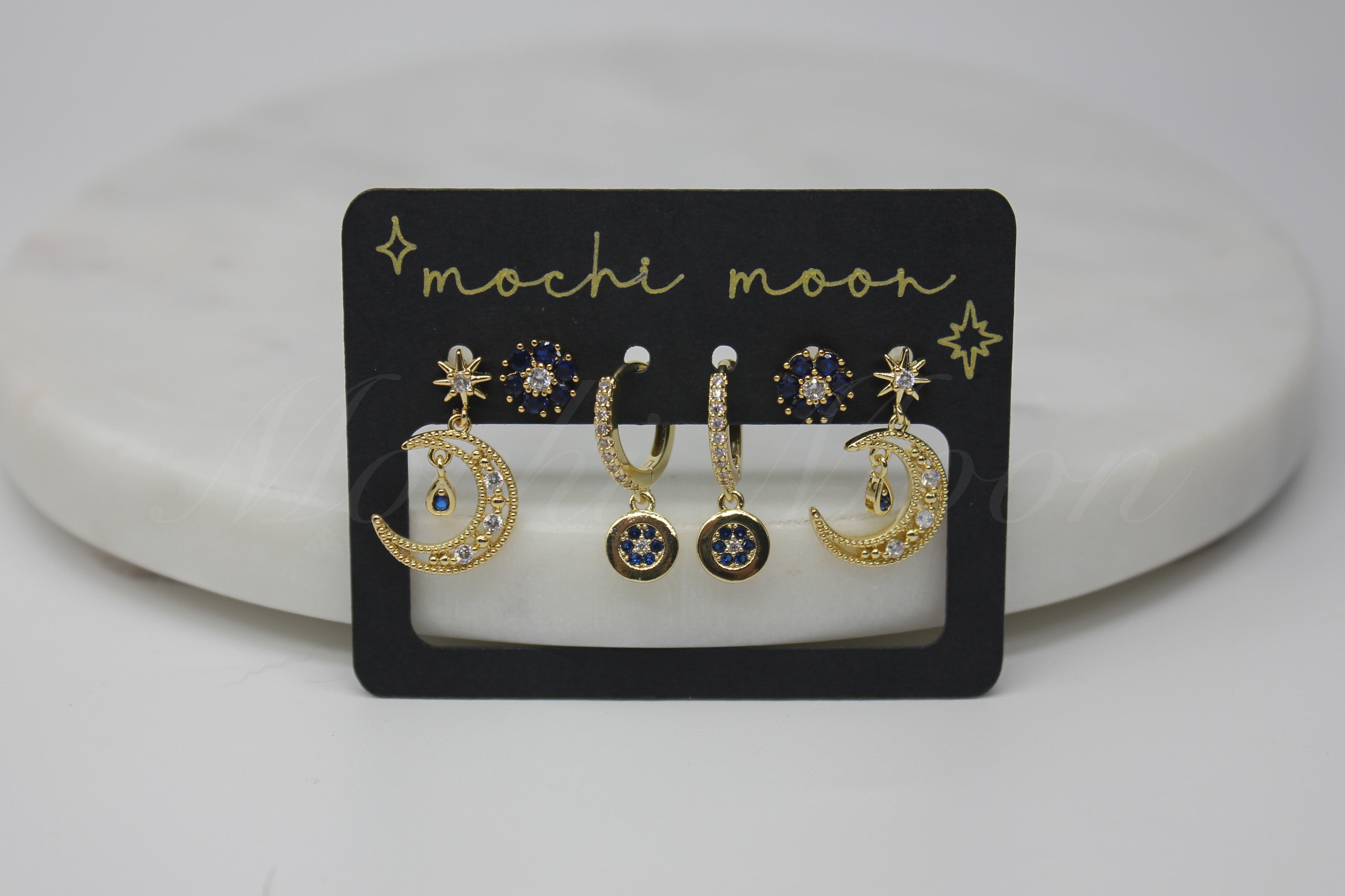 Blue Moon Earring Set