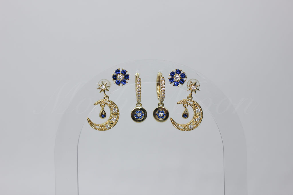 Blue Moon Earring Set