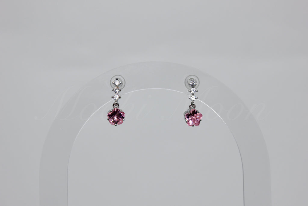 Pink Star Drop Earrings