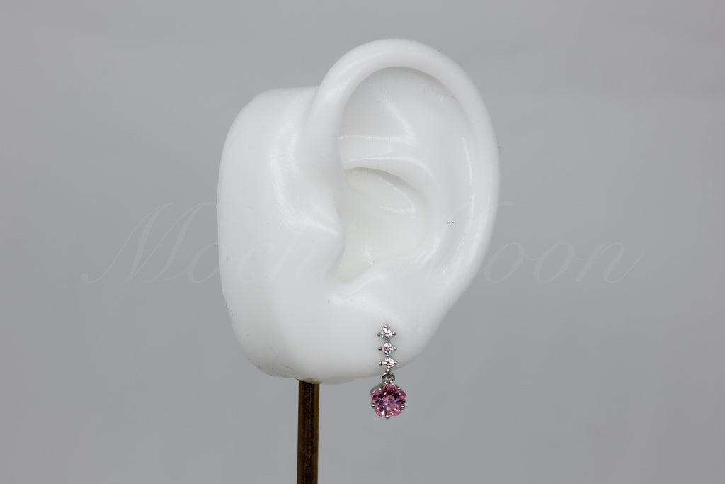 Pink Star Drop Earrings