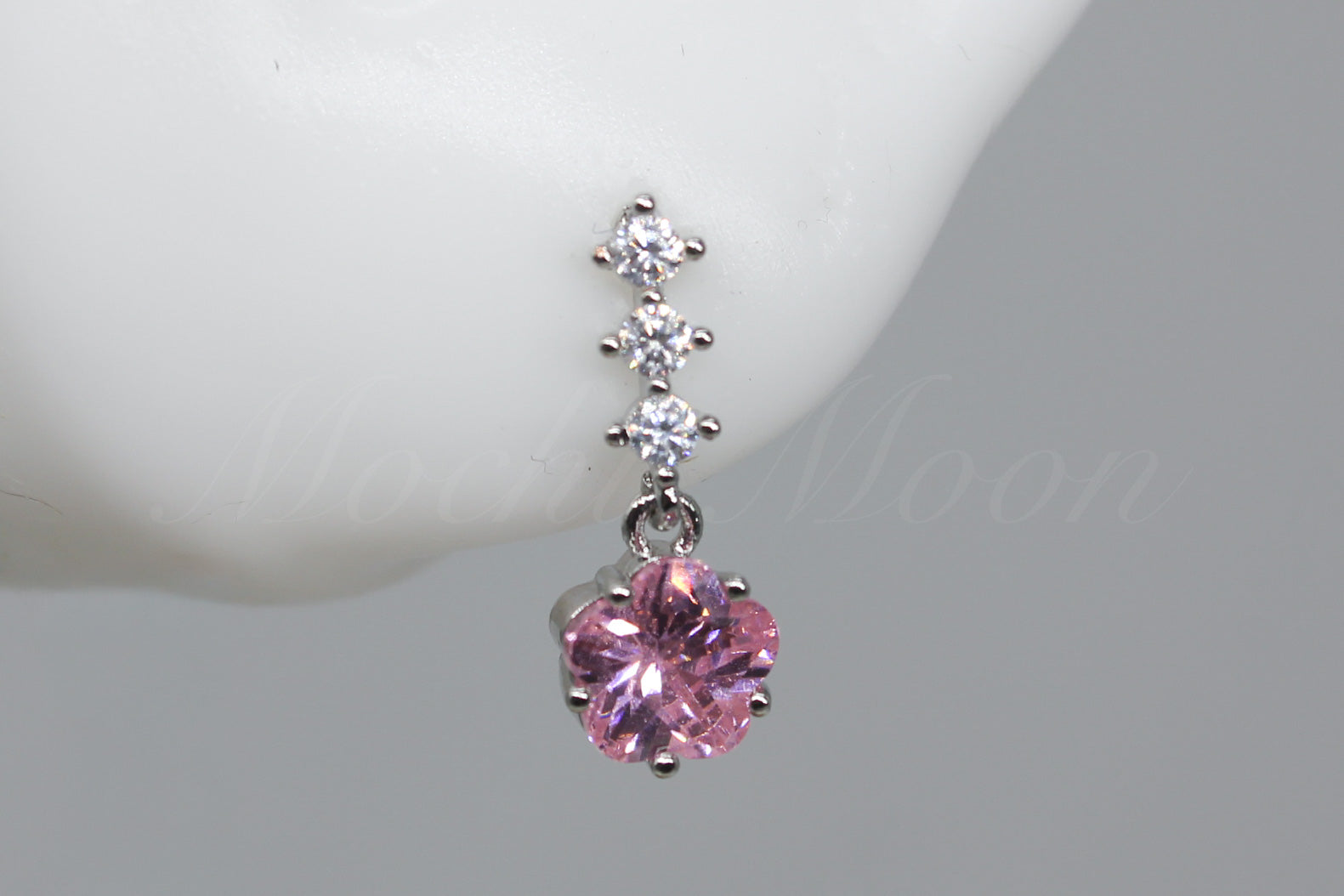 Pink Star Drop Earrings